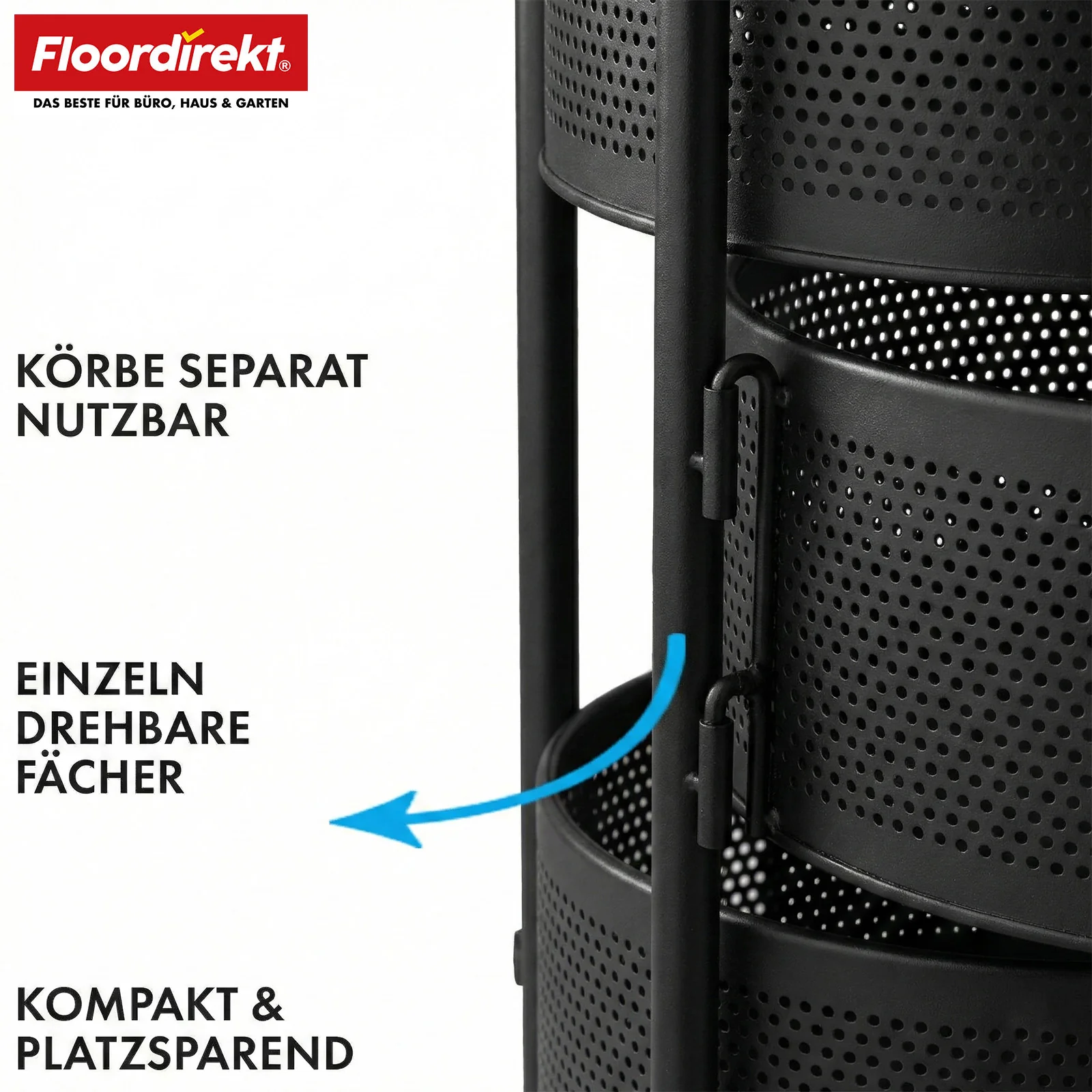 Rollwagen | Henry | Küchenwagen aus Stahl mit Rollen | Servierwagen | 3 oder 5 Etagen | Weiß & Schwarz - Image 3