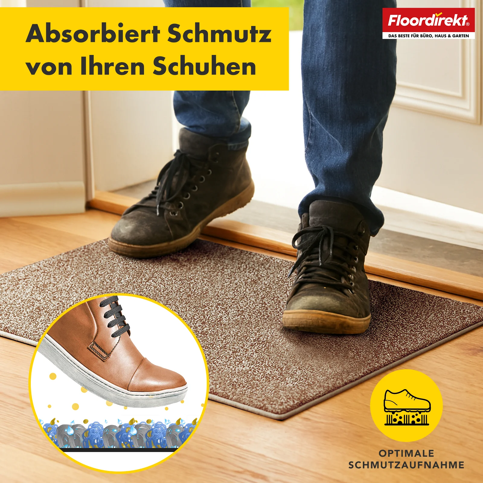 Schmutzfangmatte | Nasa | Weiche und wasserabsorbierende Fußmatte aus Polyester mit rutschfester Unterseite | Verschiedene Farben & Größen - Image 33