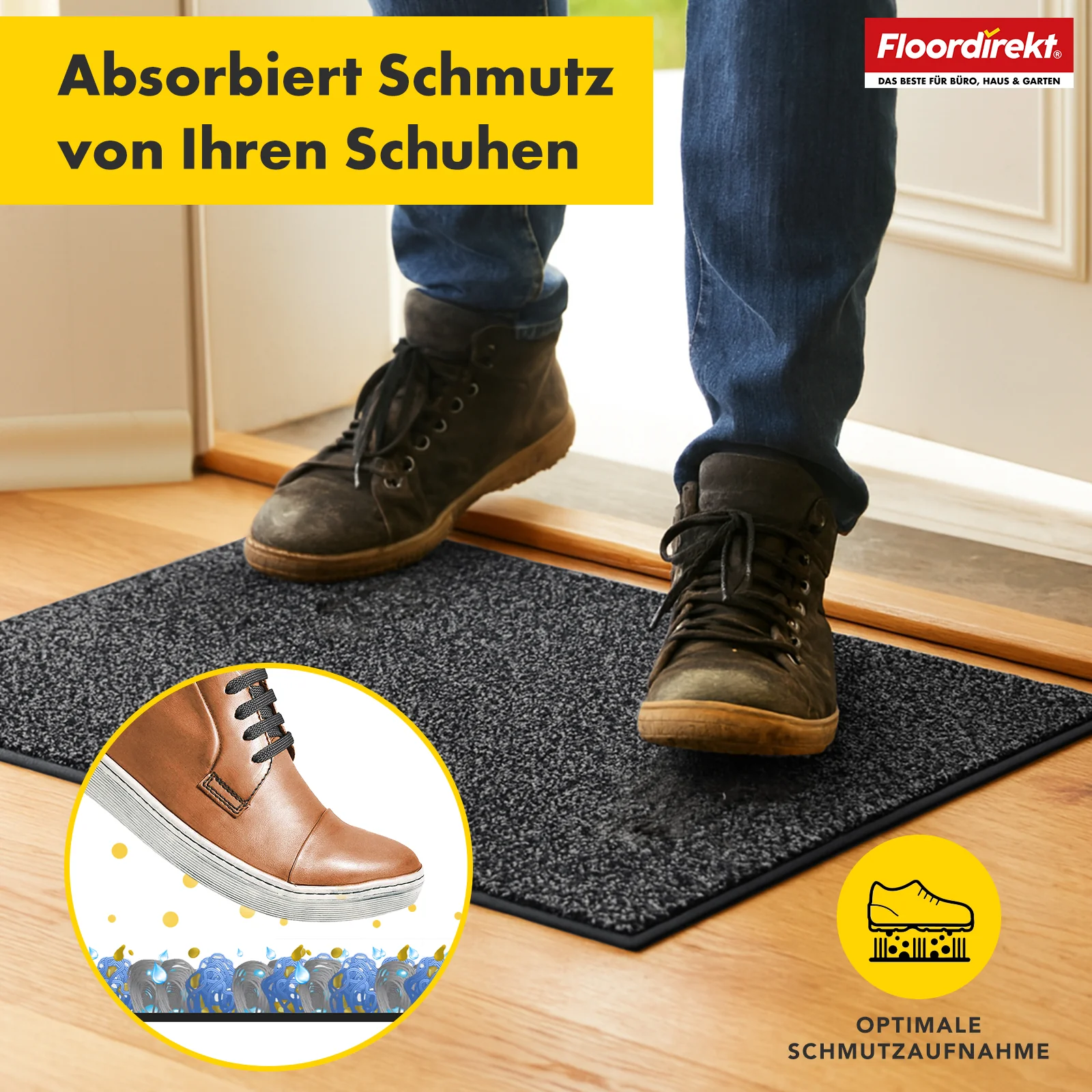 Schmutzfangmatte | Nasa | Weiche und wasserabsorbierende Fußmatte aus Polyester mit rutschfester Unterseite | Verschiedene Farben & Größen - Image 6