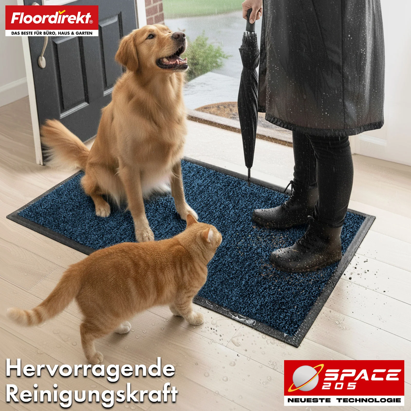 Schmutzfangmatte | Space 205 | Rutschfeste Fußmatte mit innovativer TPE-Technologie in Rand & Rückseite | Ideal für Eingänge, Flur & Haustür | In verschiedenen Farben & Größen - Image 28