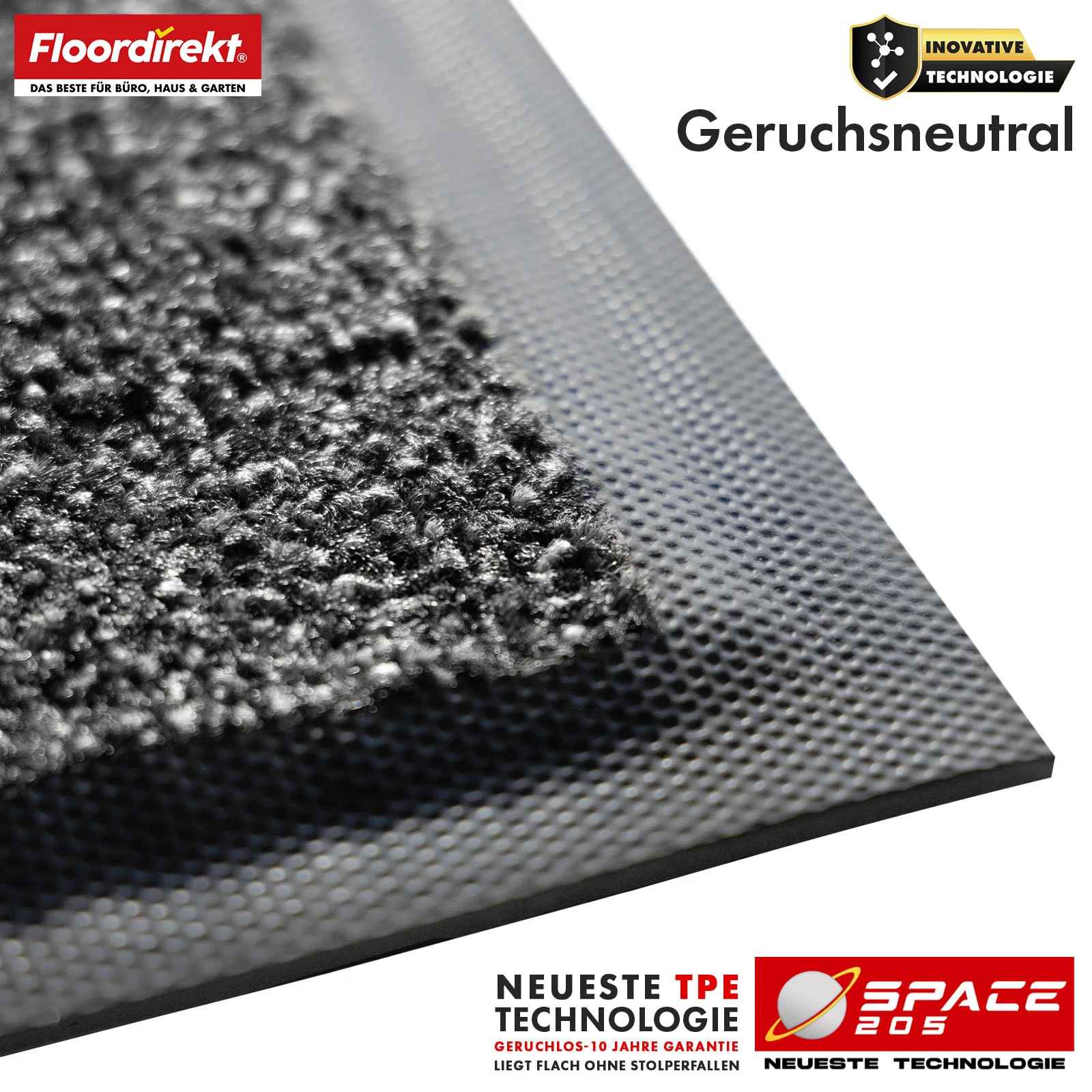 Schmutzfangmatte | Space 205 | Rutschfeste Fußmatte mit innovativer TPE-Technologie in Rand & Rückseite | Ideal für Eingänge, Flur & Haustür | In verschiedenen Farben & Größen - Image 4