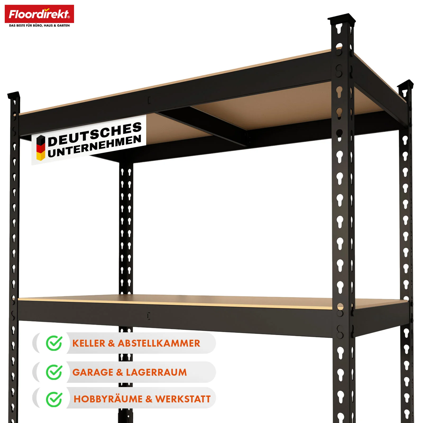 Schwerlastregal | Rhino | Lagerregal mit 5 Böden | 1050 kg Traglast | innovatives Stecksystem | In verschiedenen Farben & Größen - Image 15