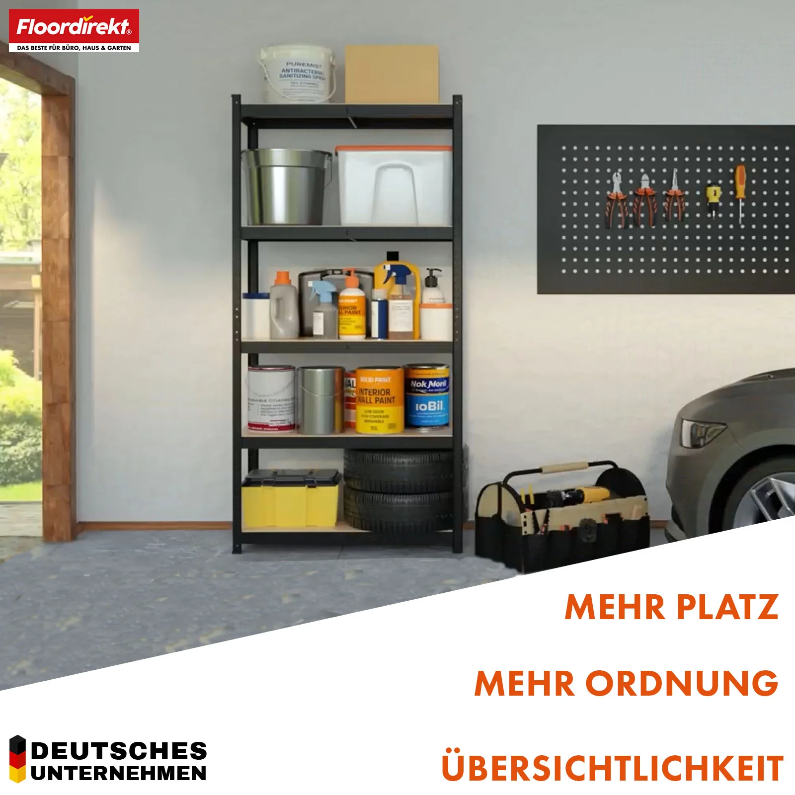Schwerlastregal | Rhino | Lagerregal mit 5 Böden | 1050 kg Traglast | innovatives Stecksystem | In verschiedenen Farben & Größen - Image 16