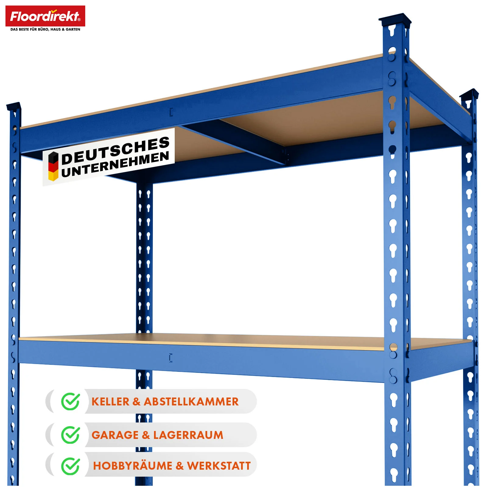 Schwerlastregal | Rhino | Lagerregal mit 5 Böden | 1050 kg Traglast | innovatives Stecksystem | In verschiedenen Farben & Größen - Image 23