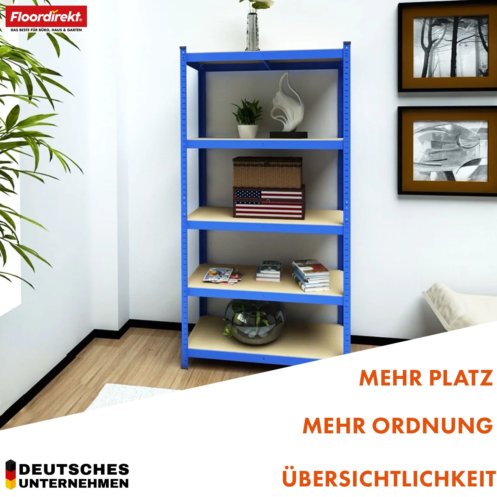 Schwerlastregal | Rhino | Lagerregal mit 5 Böden | 1050 kg Traglast | innovatives Stecksystem | In verschiedenen Farben & Größen - Image 24