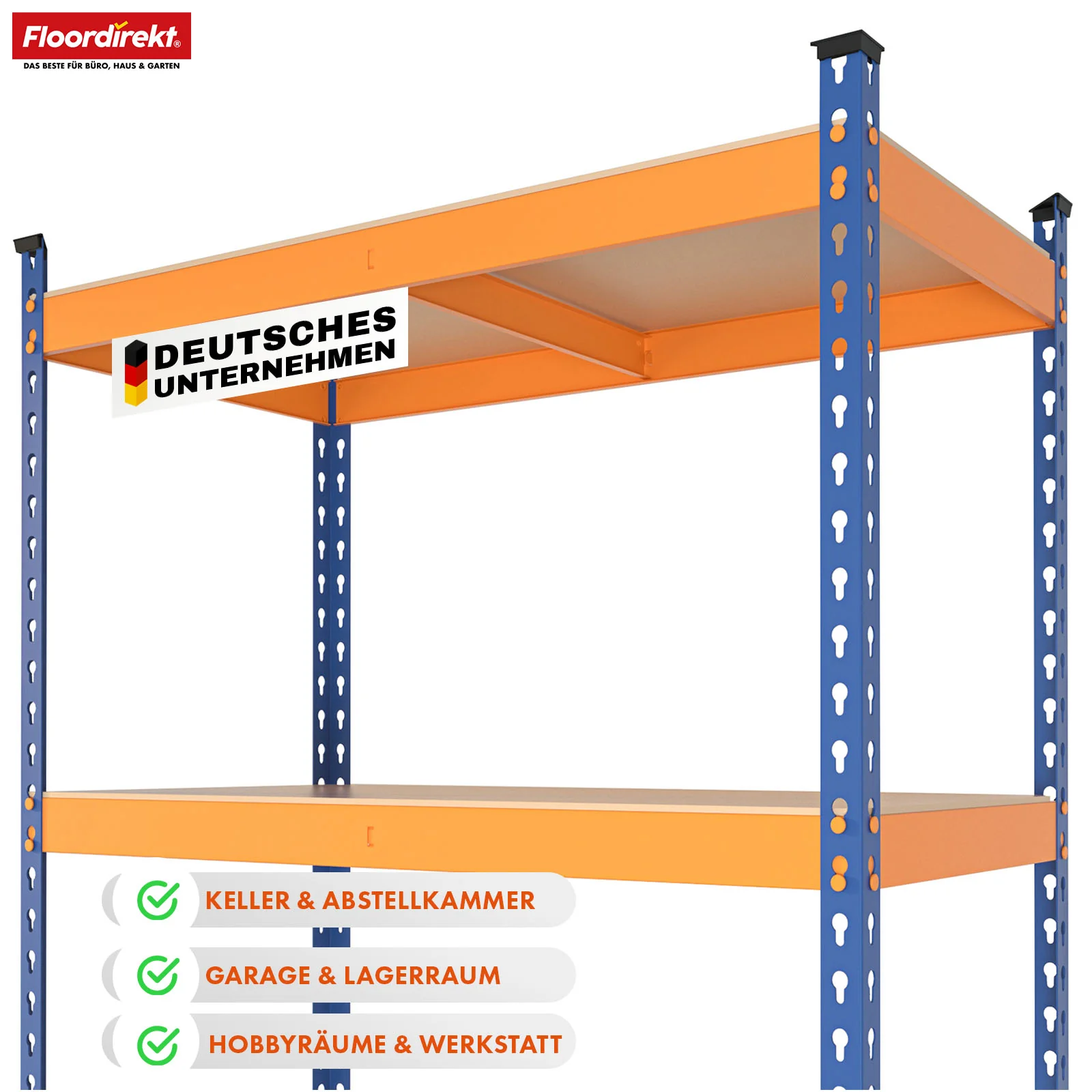 Schwerlastregal | Rhino | Lagerregal mit 5 Böden | 1050 kg Traglast | innovatives Stecksystem | In verschiedenen Farben & Größen - Image 31