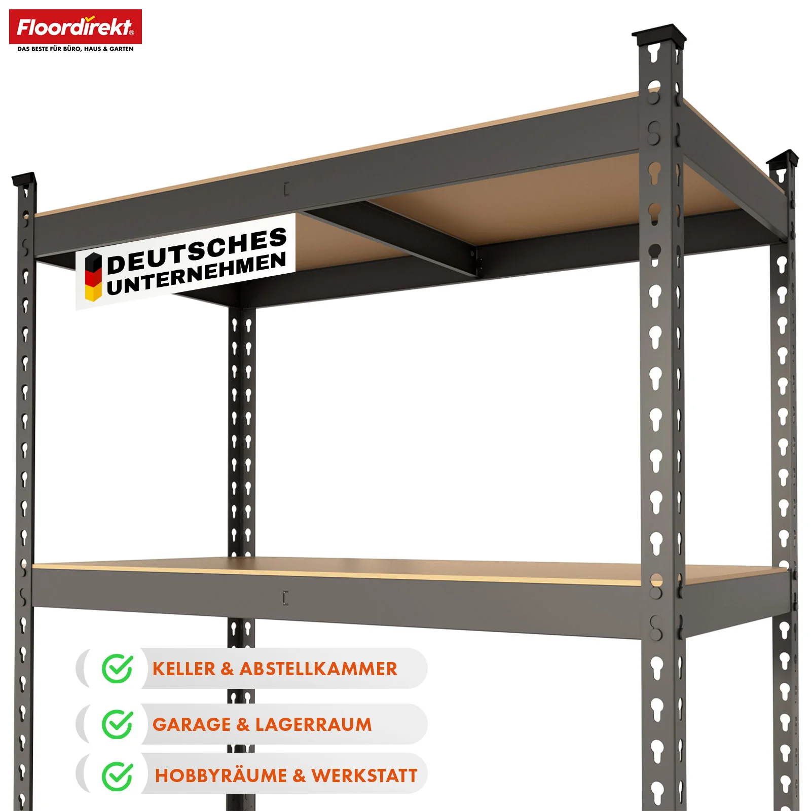 Schwerlastregal | Rhino | Lagerregal mit 5 Böden | 1050 kg Traglast | innovatives Stecksystem | In verschiedenen Farben & Größen - Image 39