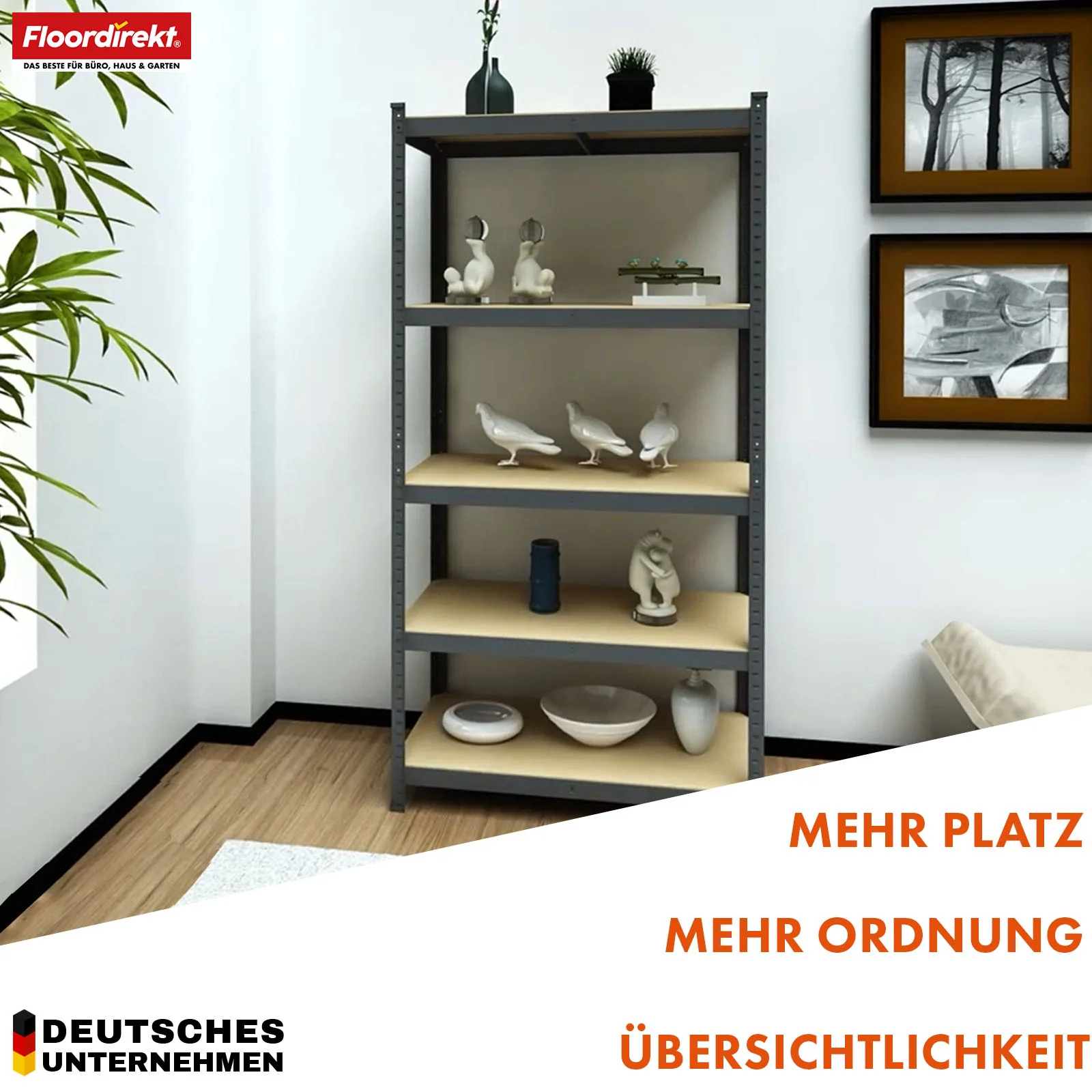Schwerlastregal | Rhino | Lagerregal mit 5 Böden | 1050 kg Traglast | innovatives Stecksystem | In verschiedenen Farben & Größen - Image 40