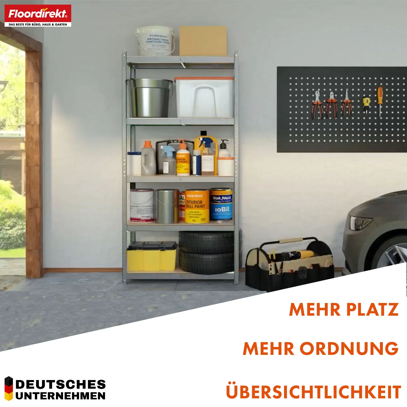 Schwerlastregal | Rhino | Lagerregal mit 5 Böden | 1050 kg Traglast | innovatives Stecksystem | In verschiedenen Farben & Größen - Image 8