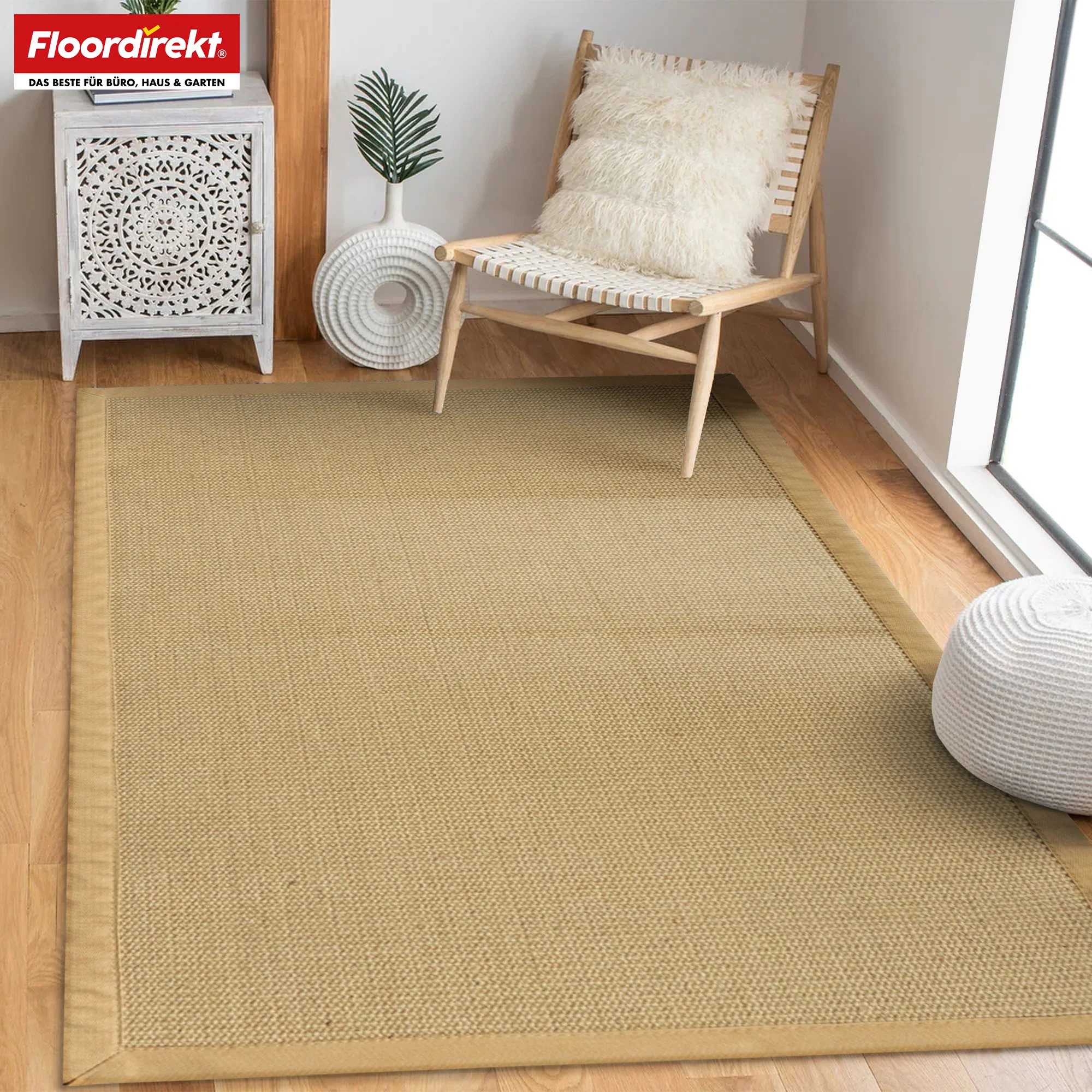 Sisal-Teppich | Bombay | Mit rutschhemmendem Rücken & Baumwollbordüre | In vielen Größen - Image 7