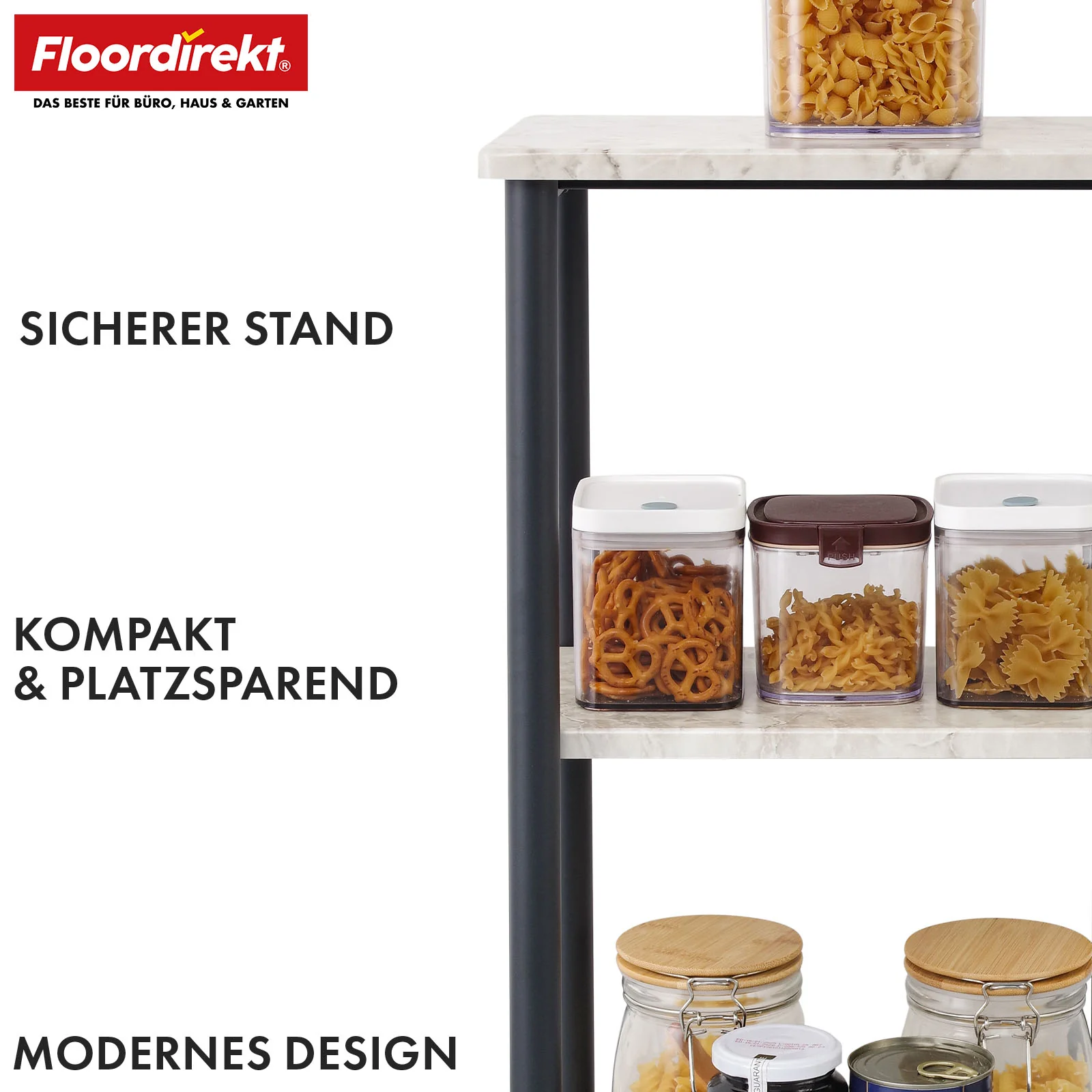 Standregal | Charles | Modernes Regal in Marmor-Optik mit stabiler Stahlkonstruktion | In 3 oder 4 Etagen erhältlich - Image 11
