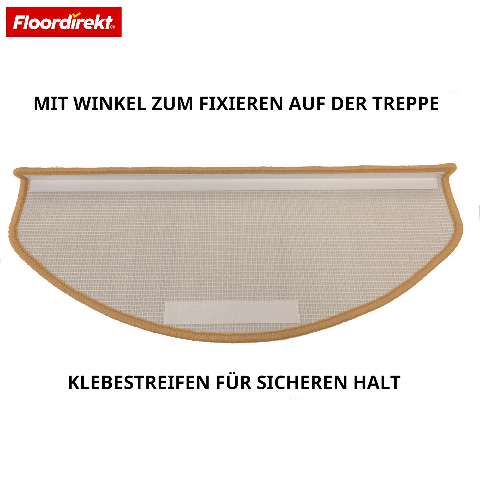 Velours-Stufenmatte | Wien | Halbrunde, rutschfeste Treppenmatte aus robustem Polypropylen | Treppenschutz, schalldämmend & antistatisch | Erhältlich in 4 modernen Farben - Image 16