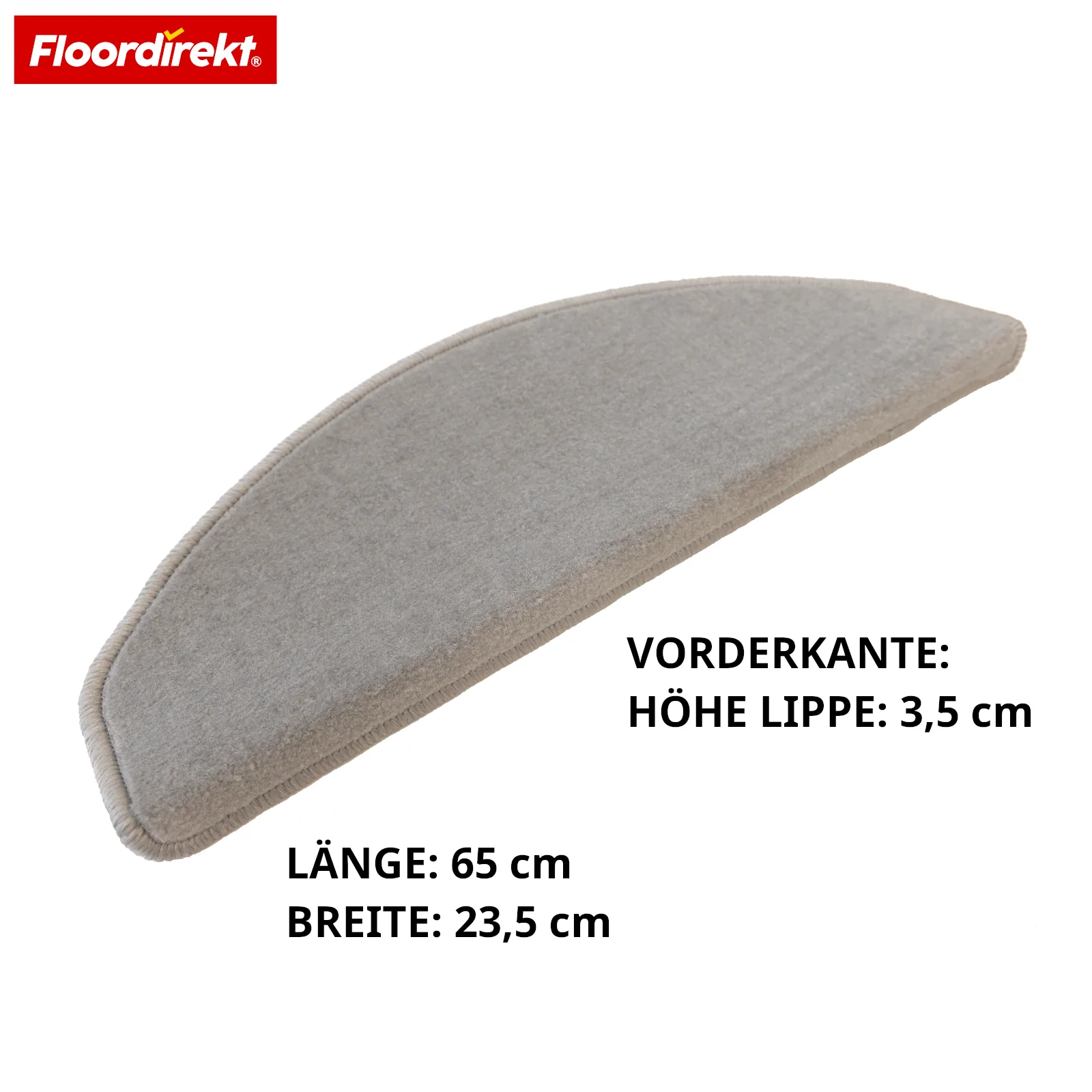 Velours-Stufenmatte | Wien | Halbrunde, rutschfeste Treppenmatte aus robustem Polypropylen | Treppenschutz, schalldämmend & antistatisch | Erhältlich in 4 modernen Farben - Image 9
