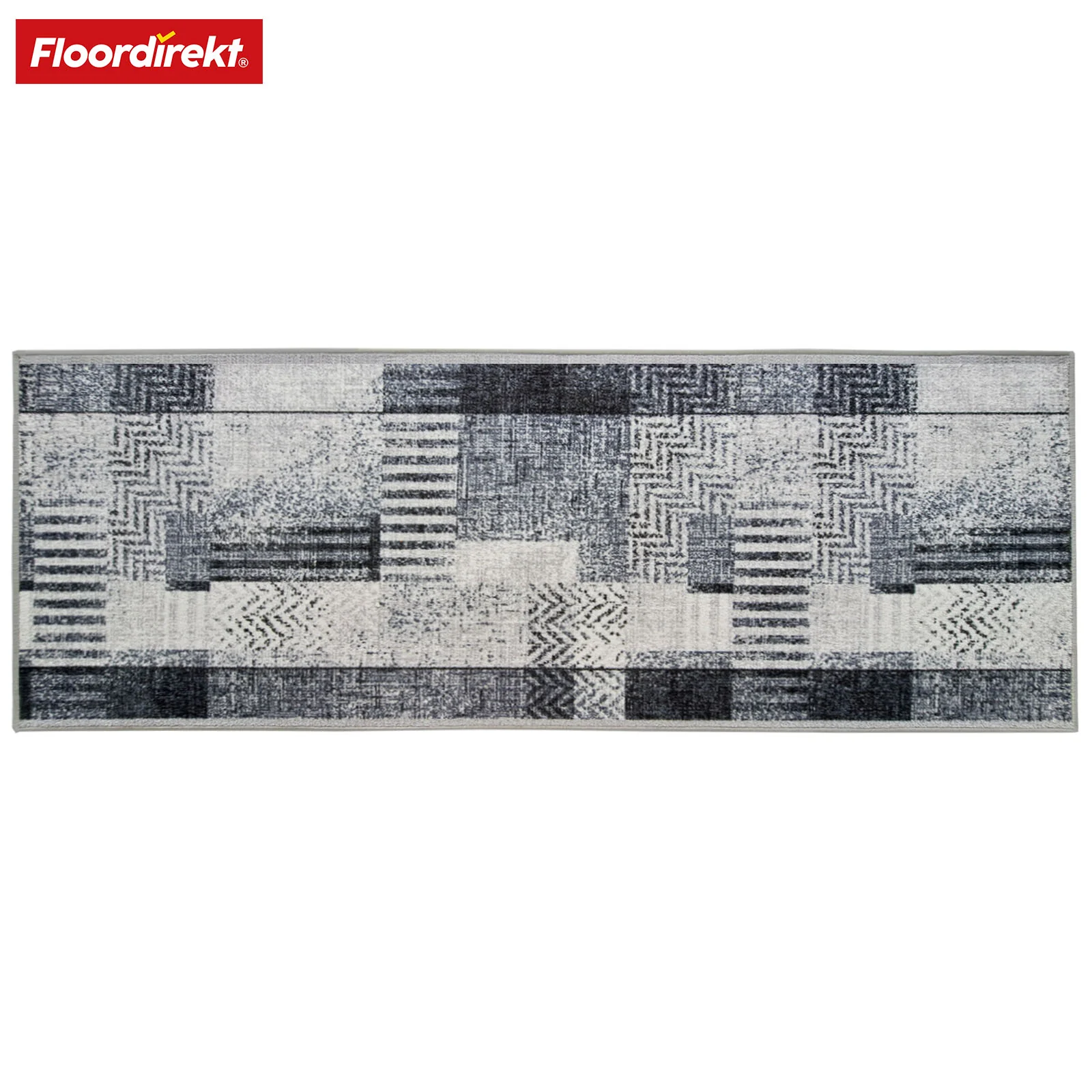 Teppich-Läufer auf Maß | Cordoba | Grautöne mit Muster | rutschfest & robust | 80 cm Breite - Image 3