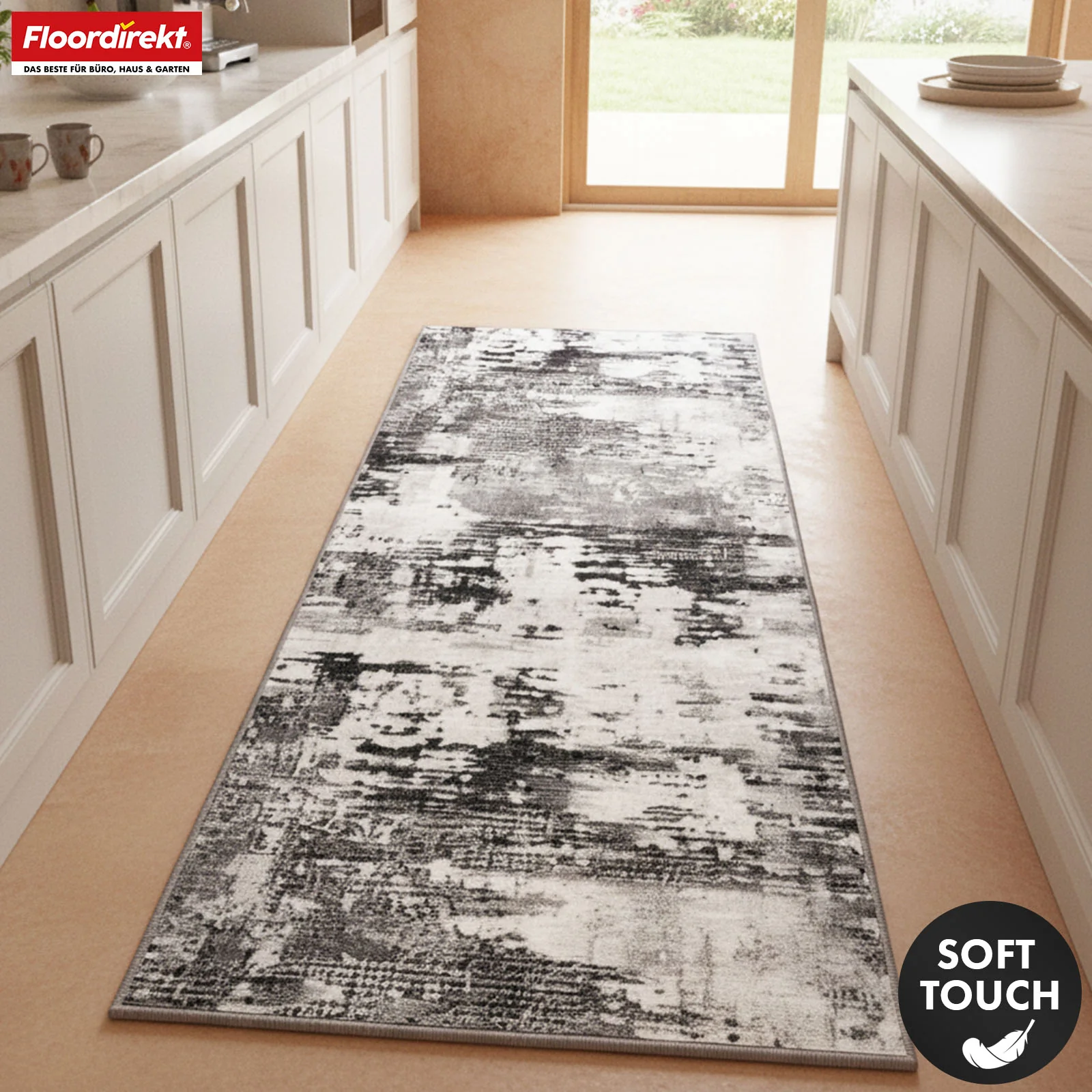 Teppichläufer | Ravena | Moderner Läufer in Anthrazit, Braun & Sand | Abstraktes Design mit rutschhemmender Gel-Rückseite - Image 10
