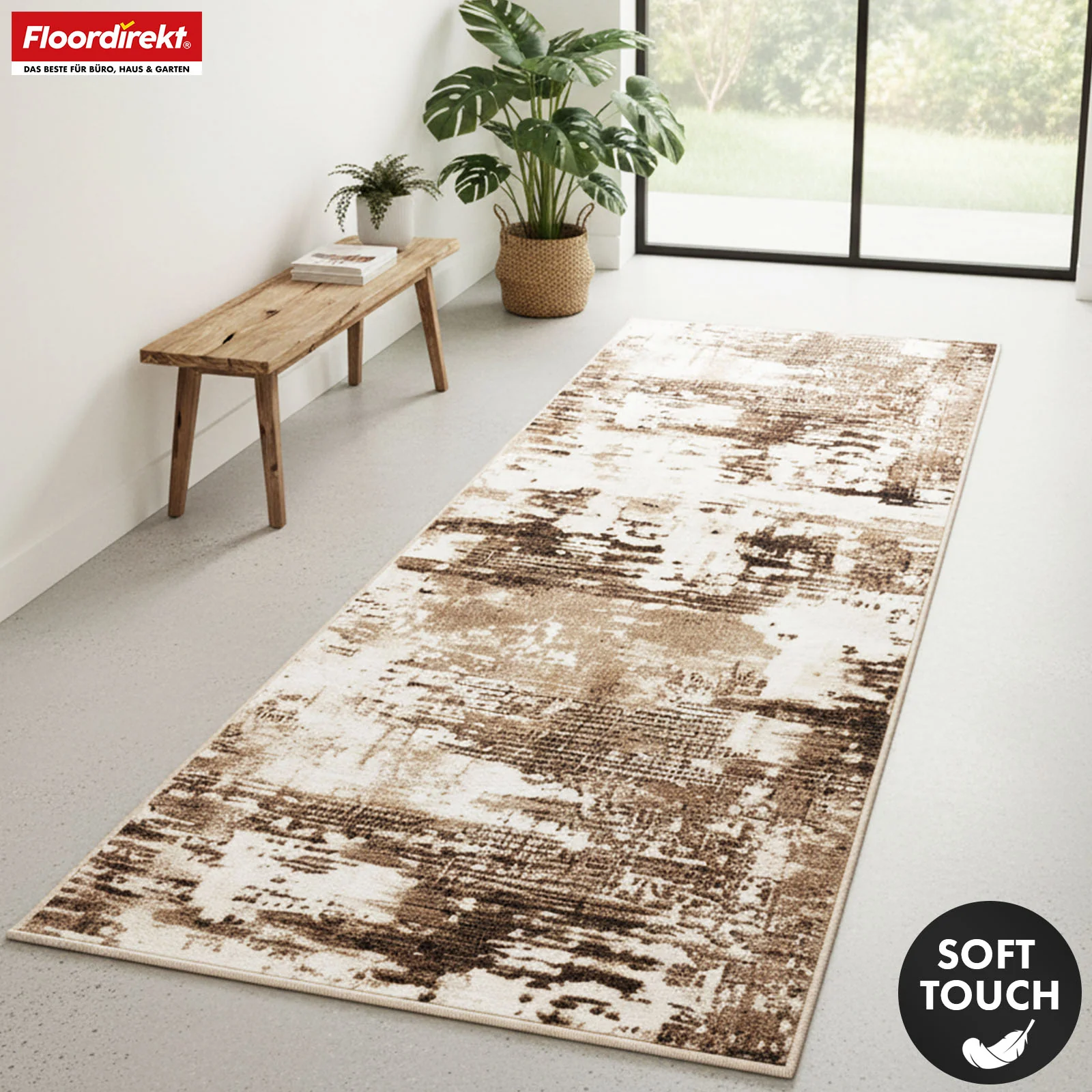 Teppichläufer | Ravena | Moderner Läufer in Anthrazit, Braun & Sand | Abstraktes Design mit rutschhemmender Gel-Rückseite - Image 14