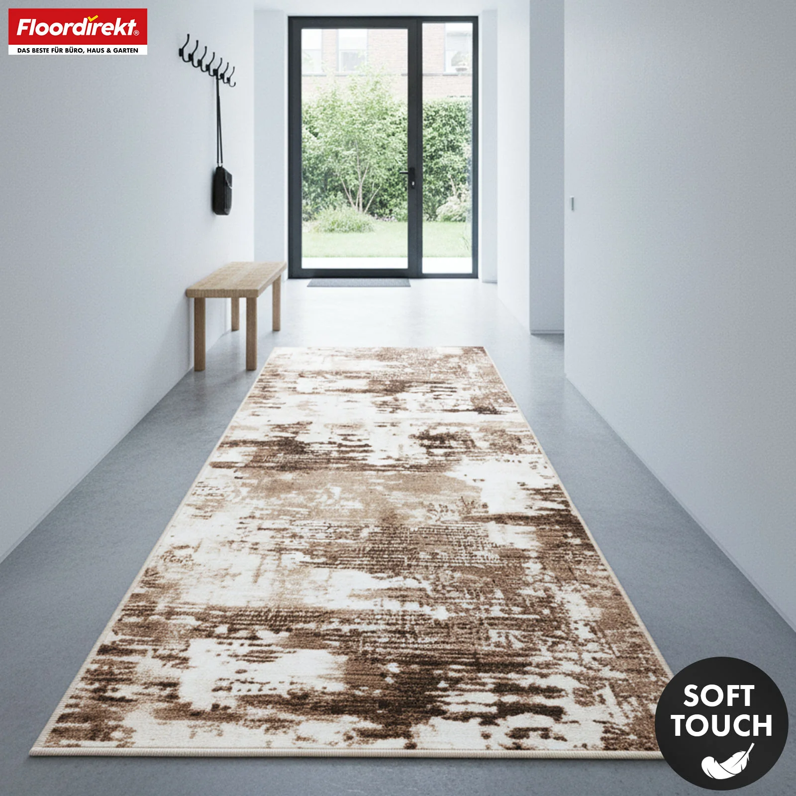 Teppichläufer | Ravena | Moderner Läufer in Anthrazit, Braun & Sand | Abstraktes Design mit rutschhemmender Gel-Rückseite - Image 16
