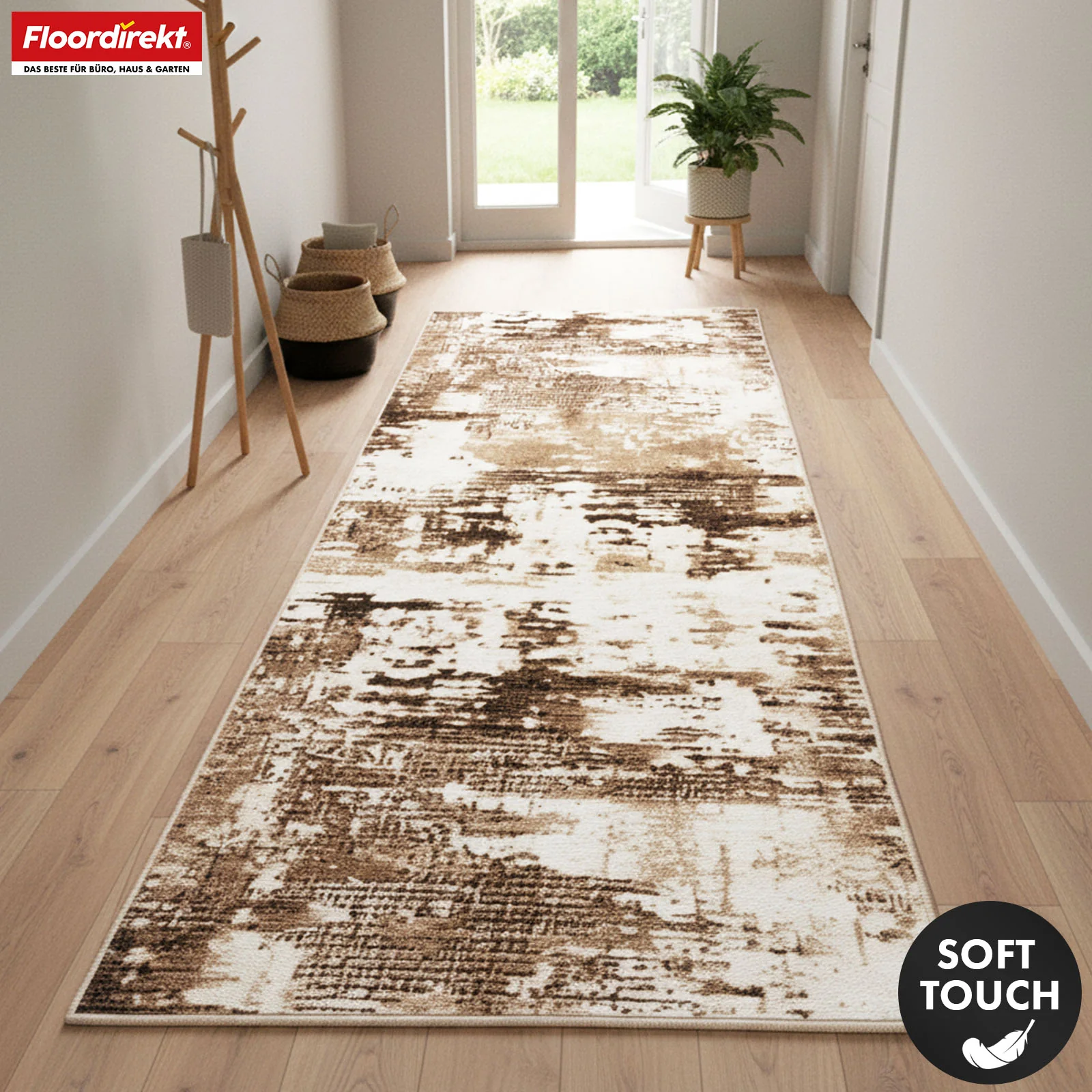 Teppichläufer | Ravena | Moderner Läufer in Anthrazit, Braun & Sand | Abstraktes Design mit rutschhemmender Gel-Rückseite - Image 17
