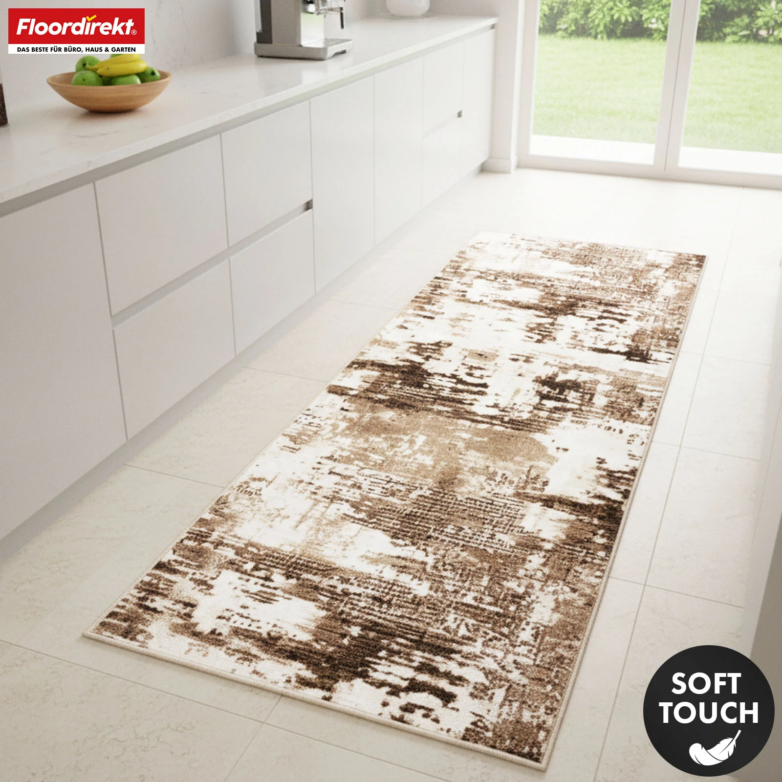 Teppichläufer | Ravena | Moderner Läufer in Anthrazit, Braun & Sand | Abstraktes Design mit rutschhemmender Gel-Rückseite - Image 20