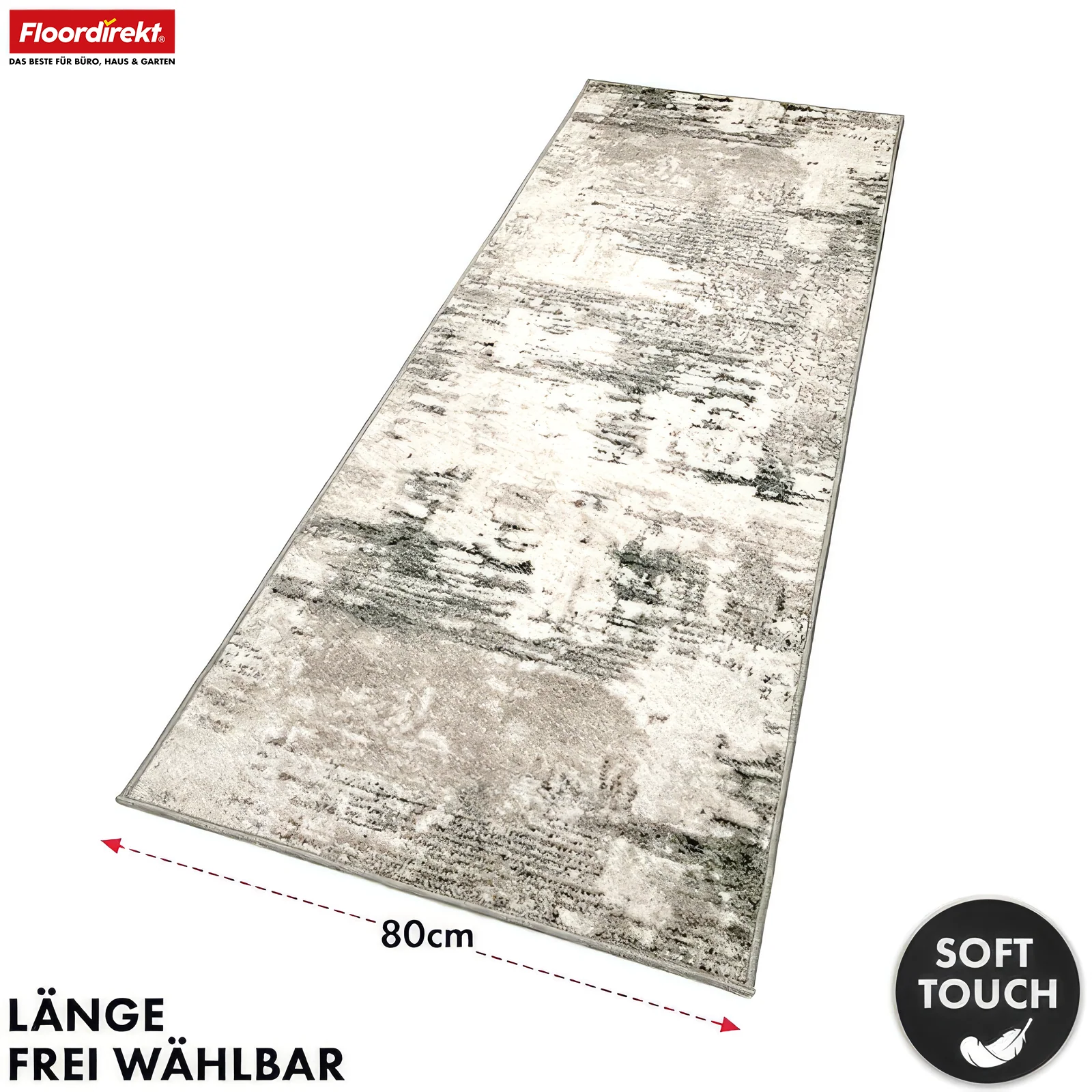 Teppichläufer | Ravena | Moderner Läufer in Anthrazit, Braun & Sand | Abstraktes Design mit rutschhemmender Gel-Rückseite - Image 23
