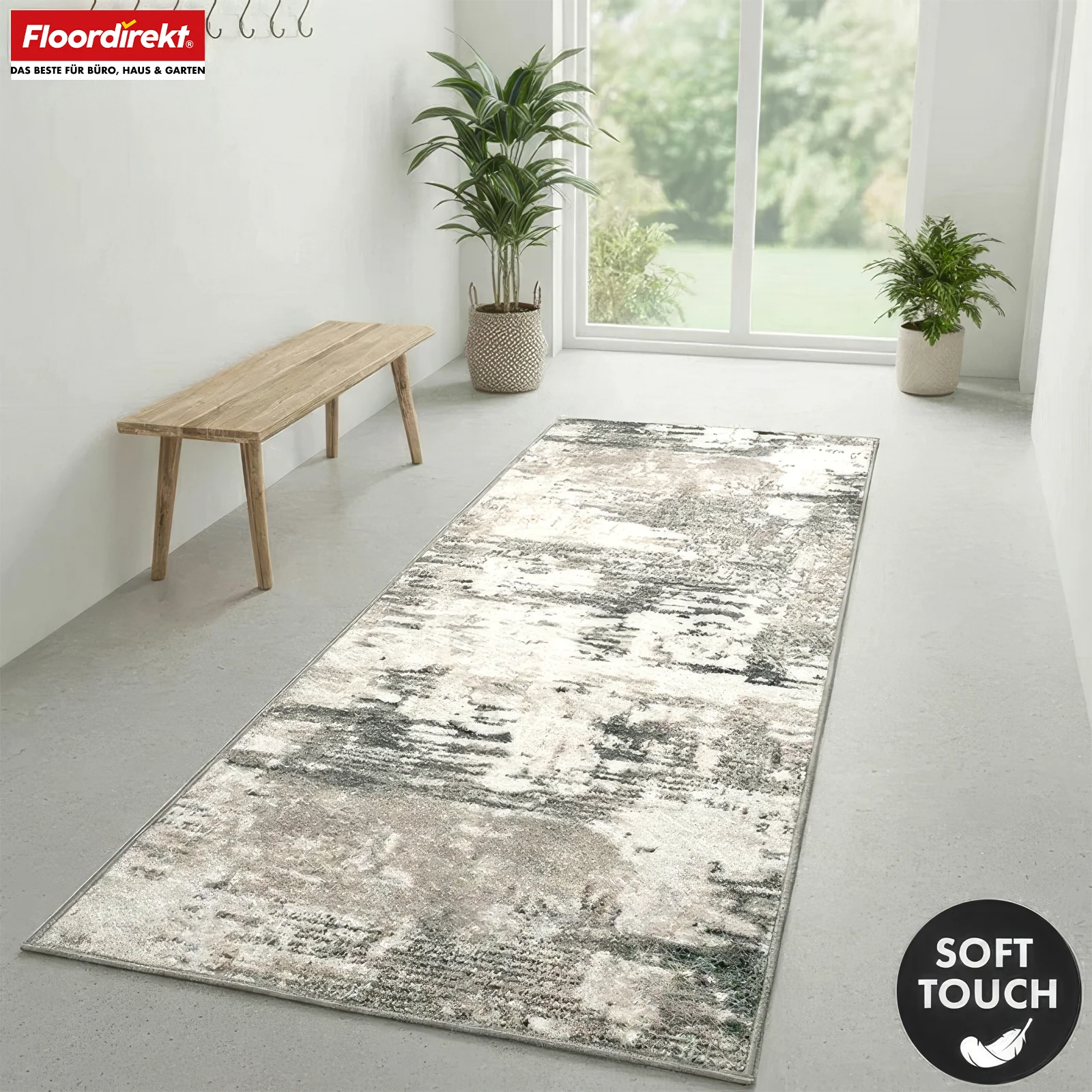 Teppichläufer | Ravena | Moderner Läufer in Anthrazit, Braun & Sand | Abstraktes Design mit rutschhemmender Gel-Rückseite - Image 24