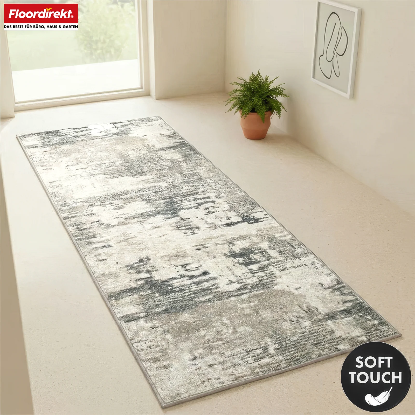 Teppichläufer | Ravena | Moderner Läufer in Anthrazit, Braun & Sand | Abstraktes Design mit rutschhemmender Gel-Rückseite - Image 25