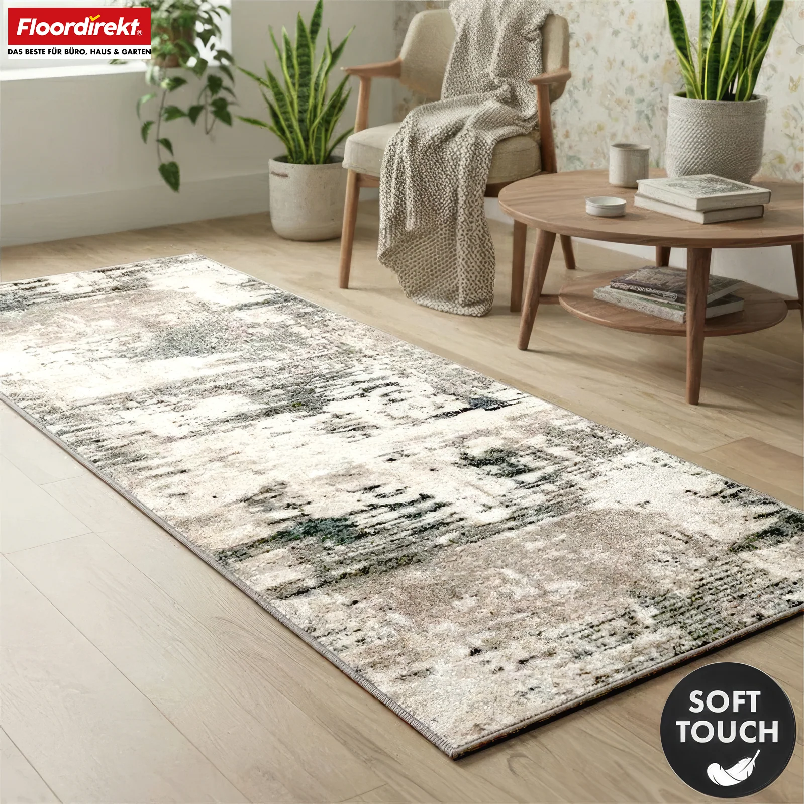 Teppichläufer | Ravena | Moderner Läufer in Anthrazit, Braun & Sand | Abstraktes Design mit rutschhemmender Gel-Rückseite - Image 29
