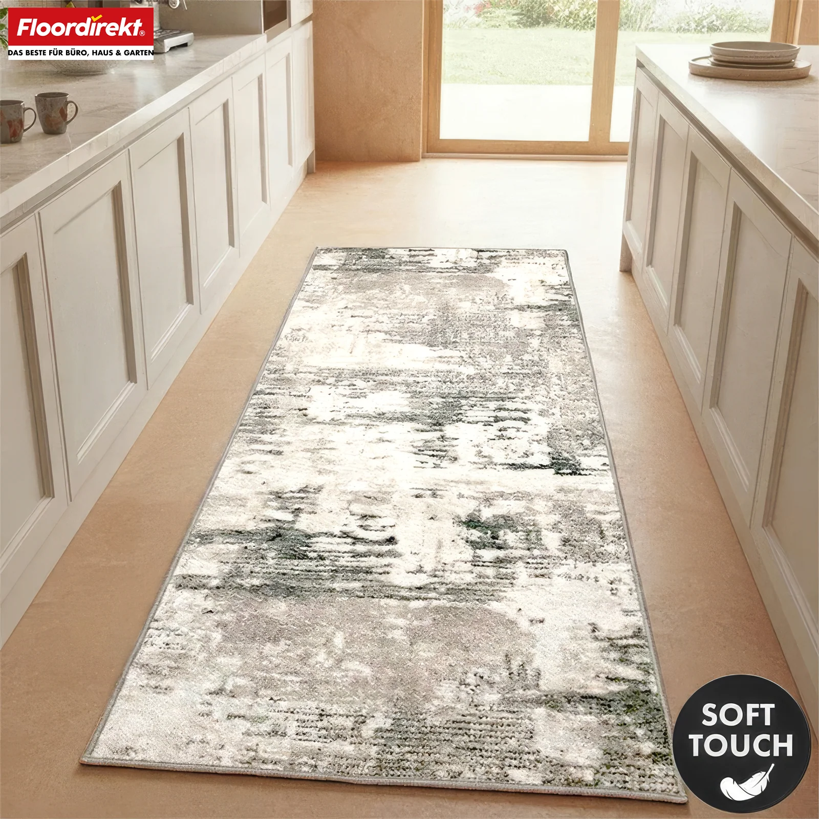 Teppichläufer | Ravena | Moderner Läufer in Anthrazit, Braun & Sand | Abstraktes Design mit rutschhemmender Gel-Rückseite - Image 30