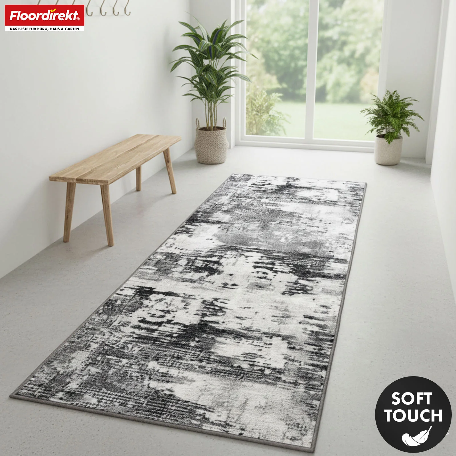 Teppichläufer | Ravena | Moderner Läufer in Anthrazit, Braun & Sand | Abstraktes Design mit rutschhemmender Gel-Rückseite - Image 4