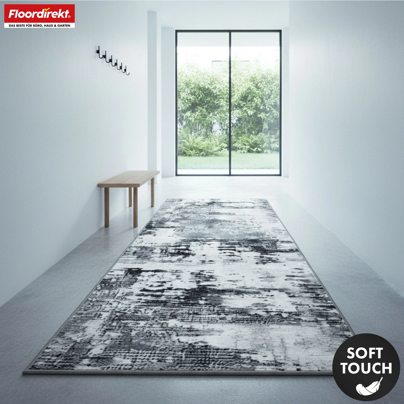 Teppichläufer | Ravena | Moderner Läufer in Anthrazit, Braun & Sand | Abstraktes Design mit rutschhemmender Gel-Rückseite - Image 6