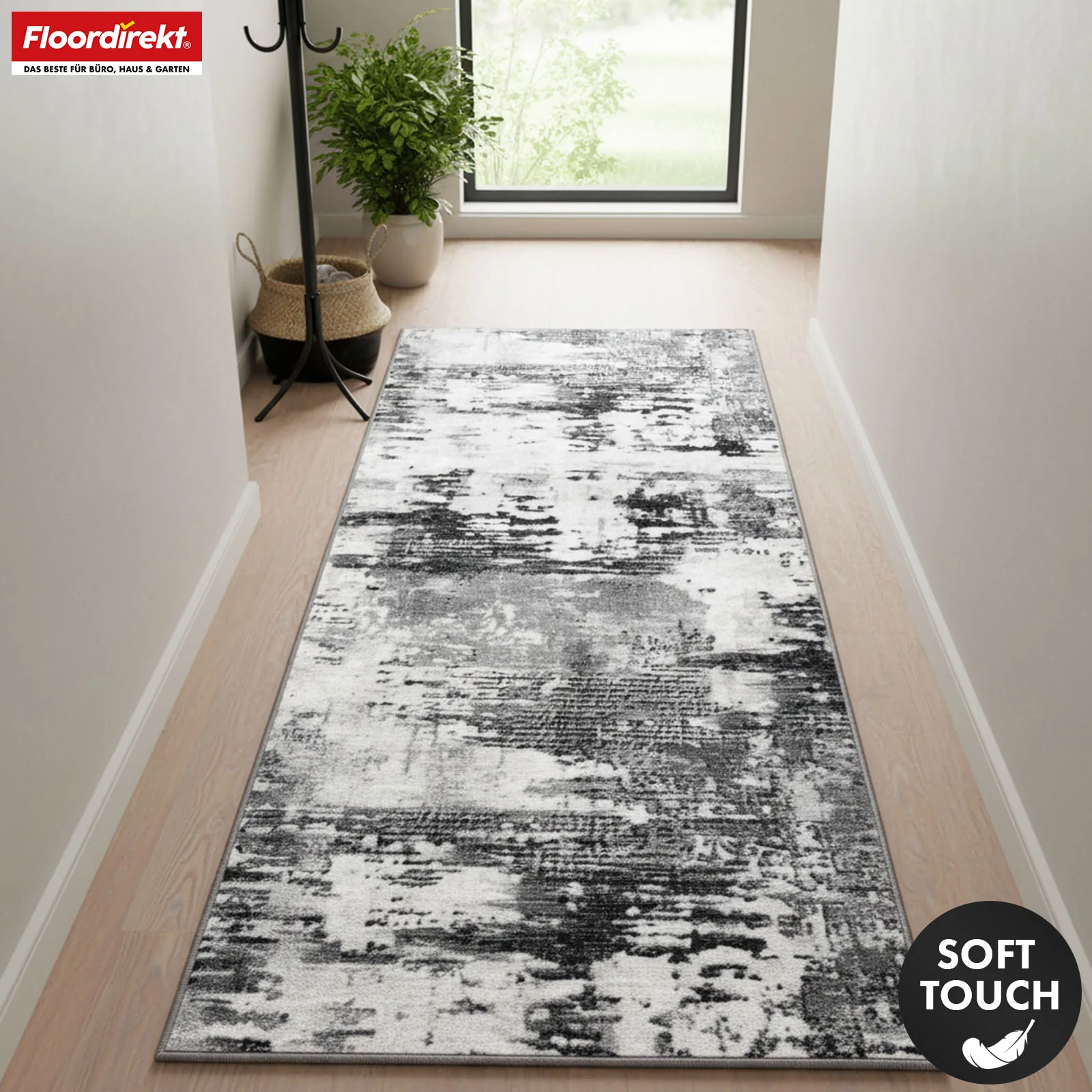 Teppichläufer | Ravena | Moderner Läufer in Anthrazit, Braun & Sand | Abstraktes Design mit rutschhemmender Gel-Rückseite - Image 7