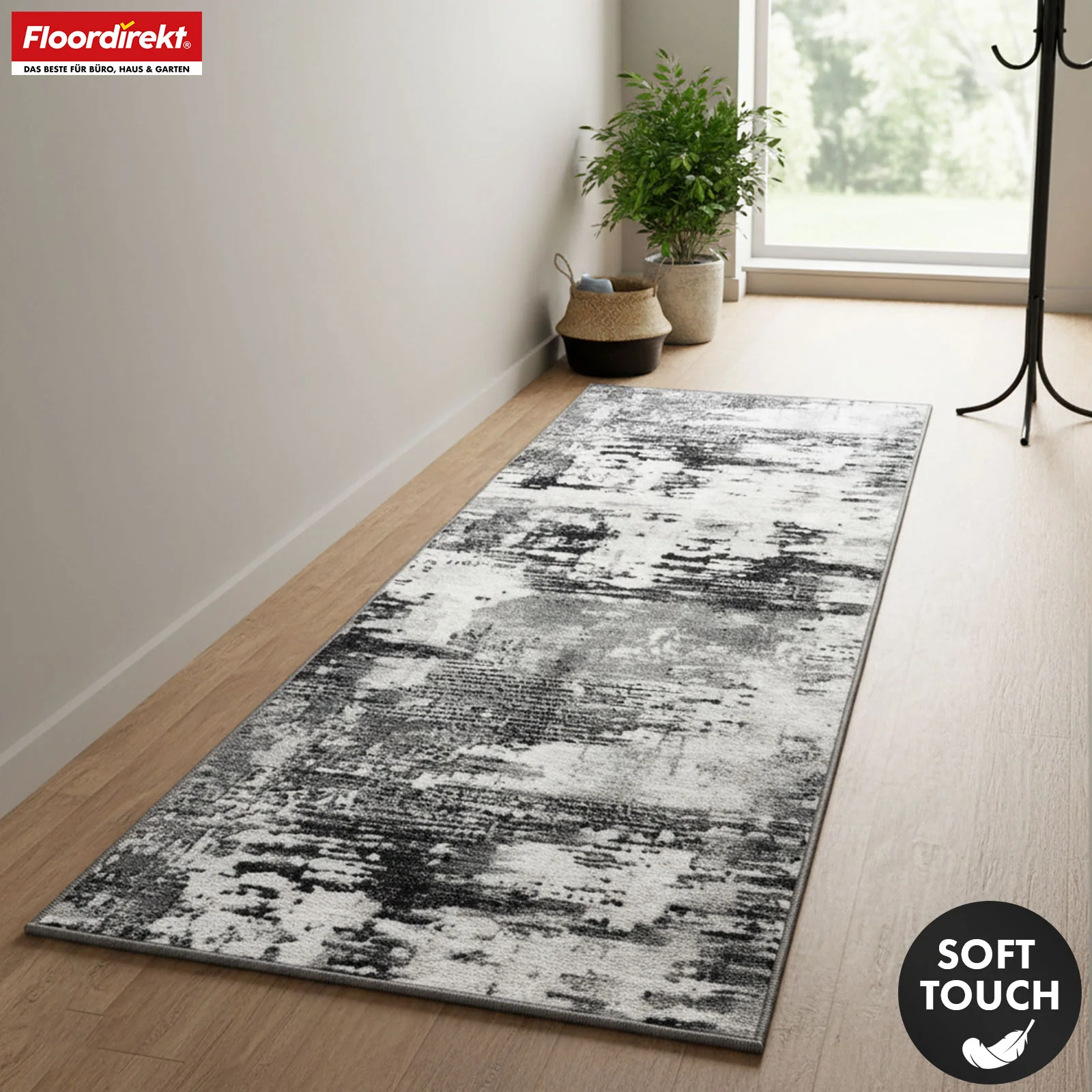 Teppichläufer | Ravena | Moderner Läufer in Anthrazit, Braun & Sand | Abstraktes Design mit rutschhemmender Gel-Rückseite - Image 8