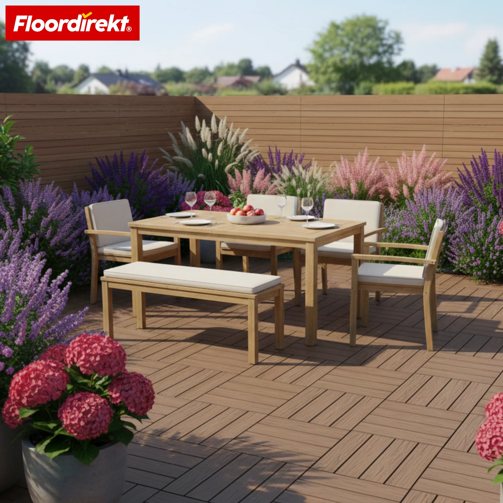 Terrassenfliesen | Majestic | Braun | 30x30 cm Klickfliesen in Holzdielenoptik | Witterungsbeständig & pflegeleicht - Image 7
