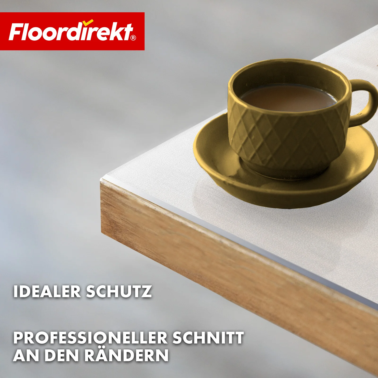 Tischfolie | Neo Milky | Halbtransparente Tischschutzfolie in Milchweiß mit abgeschrägter Kante auf Maß - Image 5