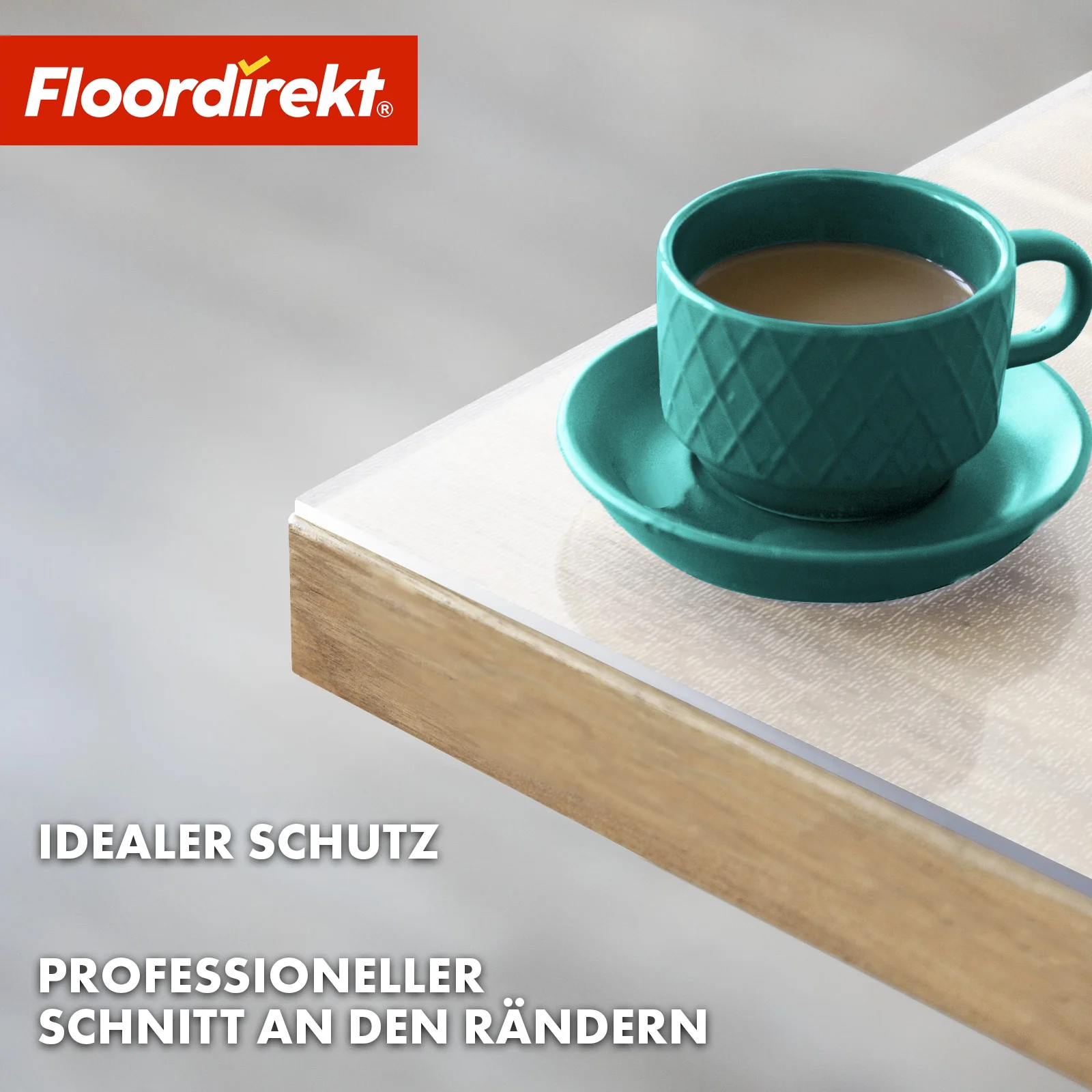 Tischfolie | Neo Milky | Halbtransparente Tischschutzfolie in Milchweiß auf Maß mit geradem Schnitt - Image 5