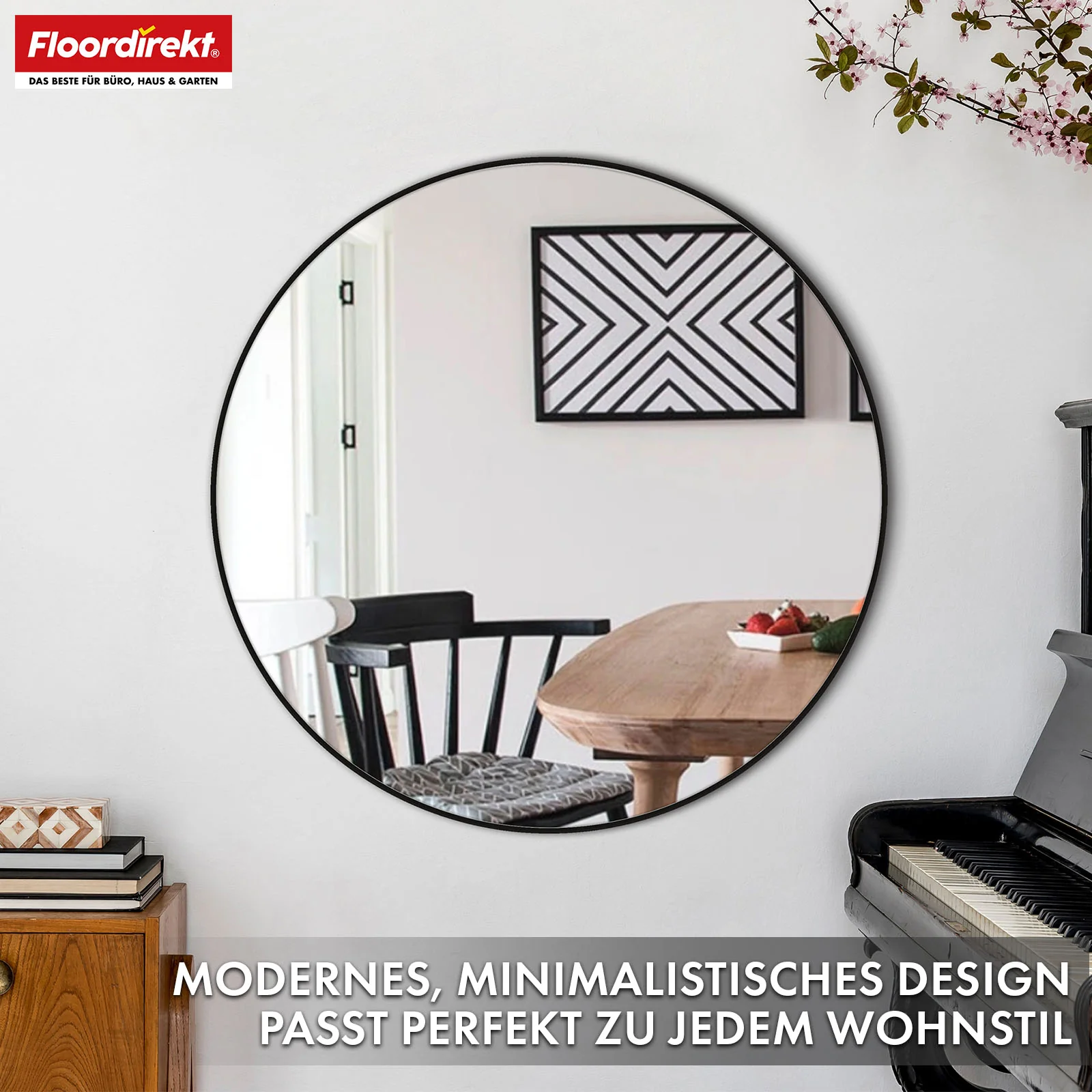Wandspiegel | Bella | Runder Spiegel mit schwarzem Rahmen aus Aluminiumlegierung | In verschiedenen Größen erhältlich - Image 20