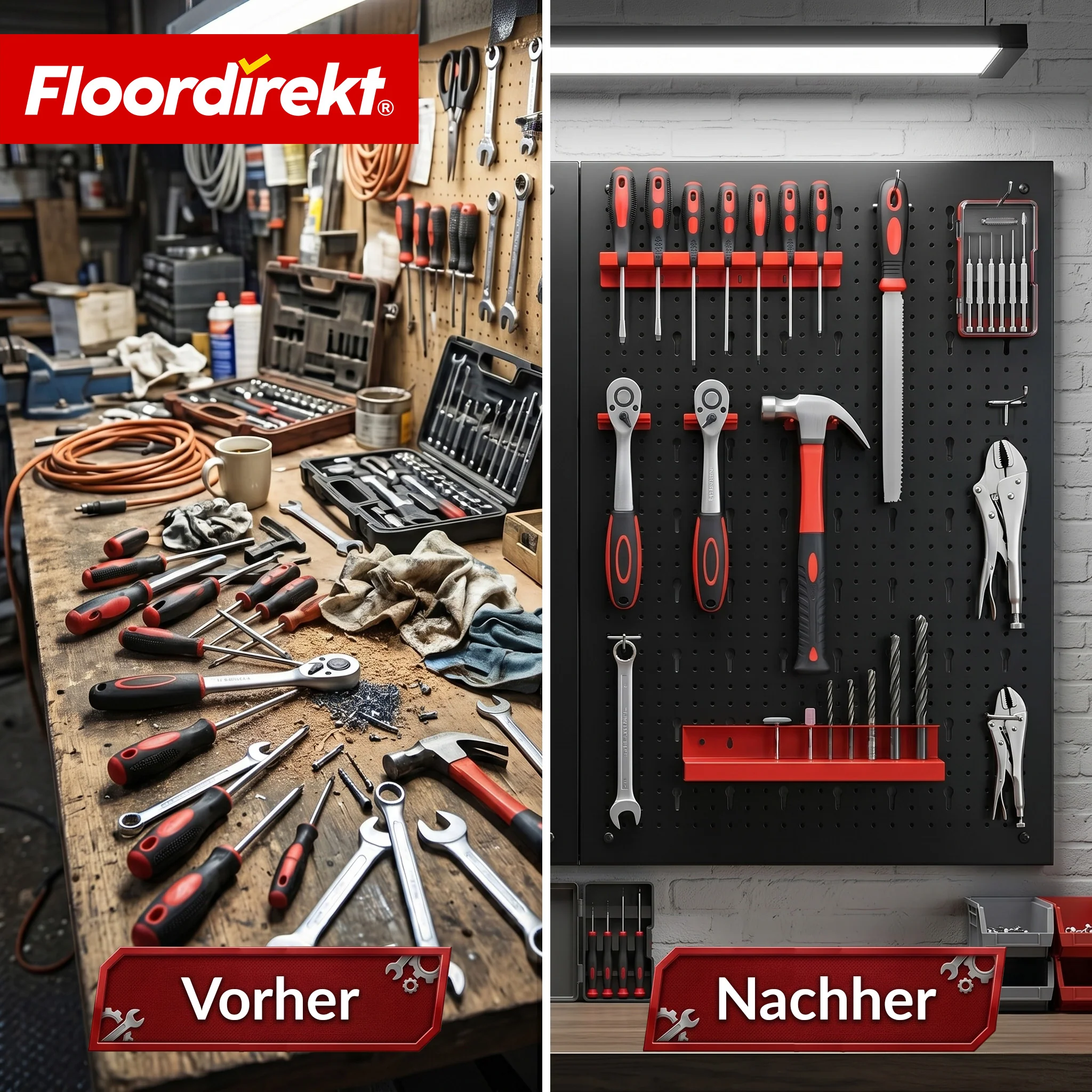 Werkzeugwand | Parker | Lochwand Set aus Metall mit Zubehör | Werkzeughalter für Werkstatt & Garage - Image 14