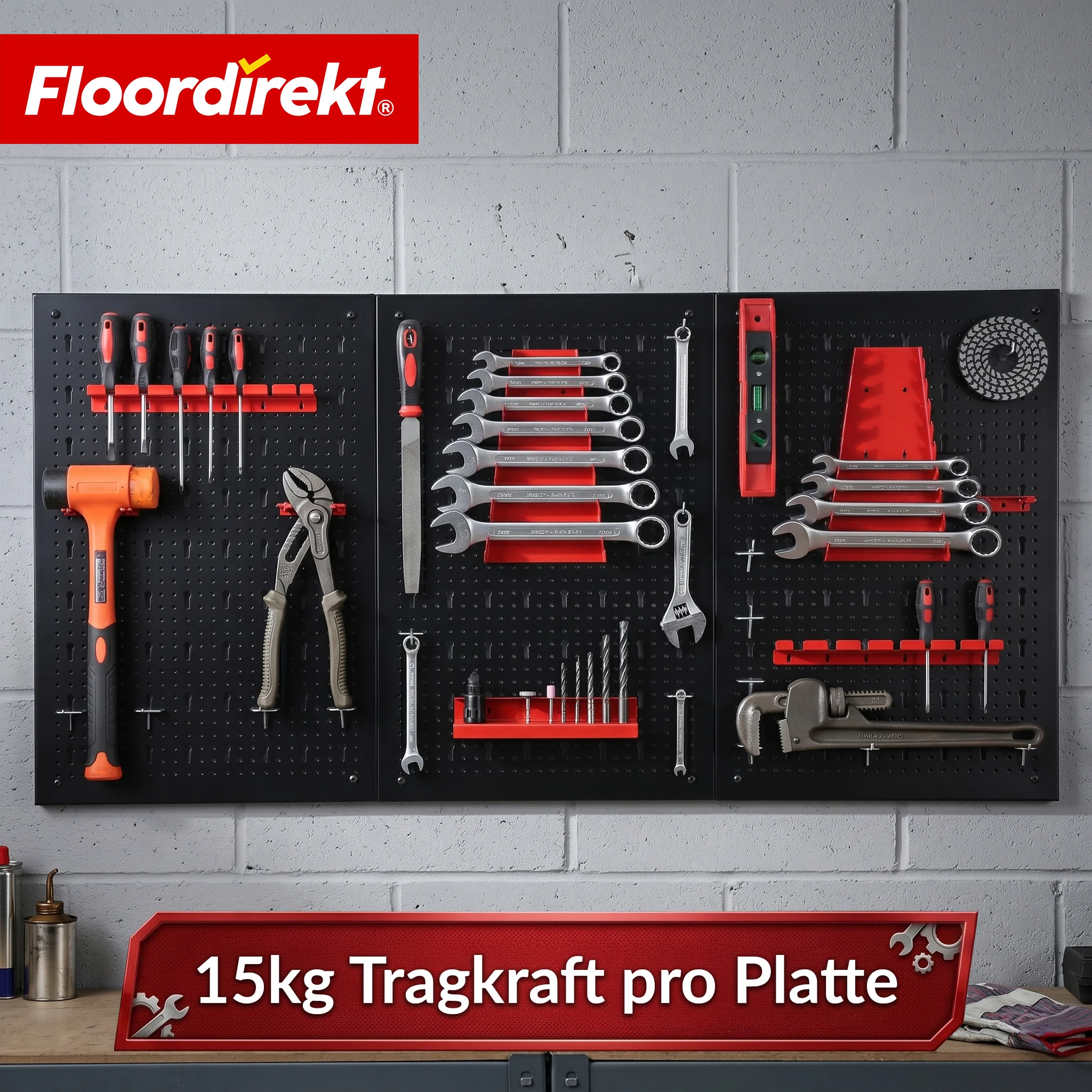 Werkzeugwand | Parker | Lochwand Set aus Metall mit Zubehör | Werkzeughalter für Werkstatt & Garage - Image 17