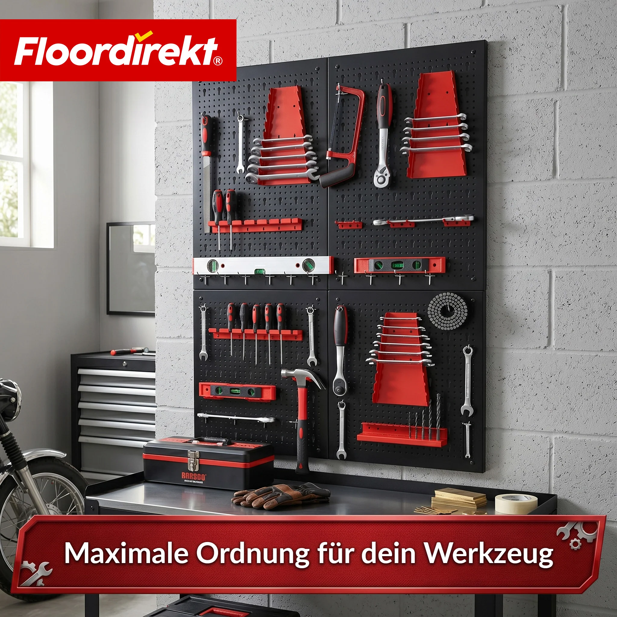 Werkzeugwand | Parker | Lochwand Set aus Metall mit Zubehör | Werkzeughalter für Werkstatt & Garage - Image 21