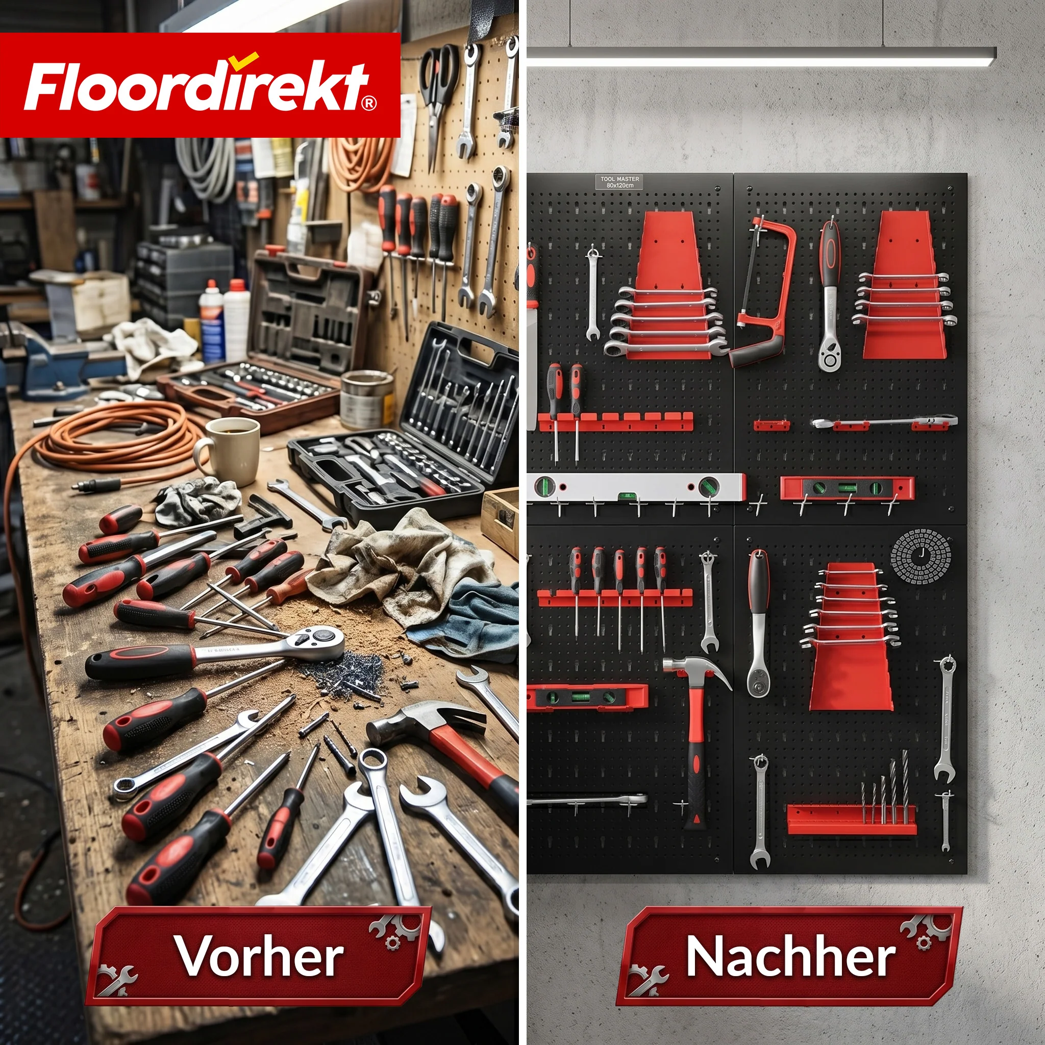 Werkzeugwand | Parker | Lochwand Set aus Metall mit Zubehör | Werkzeughalter für Werkstatt & Garage - Image 23