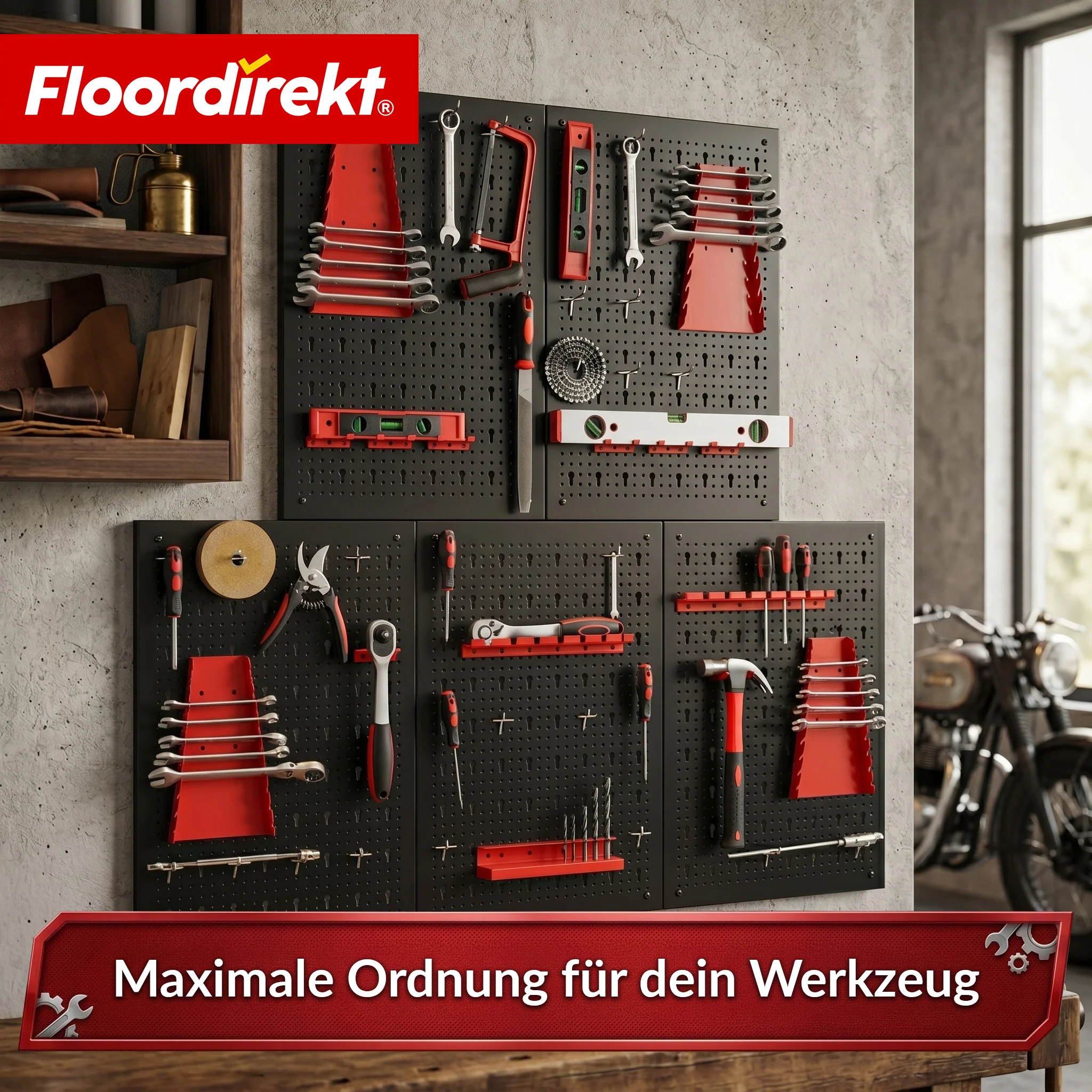 Werkzeugwand | Parker | Lochwand Set aus Metall mit Zubehör | Werkzeughalter für Werkstatt & Garage - Image 30