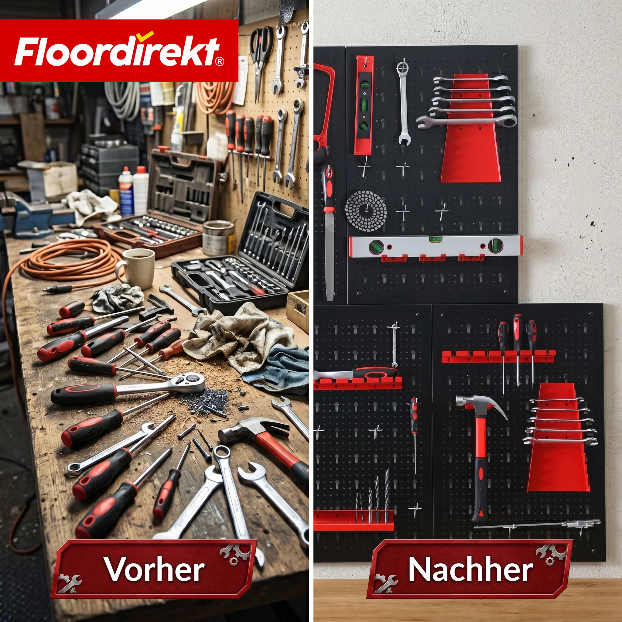Werkzeugwand | Parker | Lochwand Set aus Metall mit Zubehör | Werkzeughalter für Werkstatt & Garage - Image 32