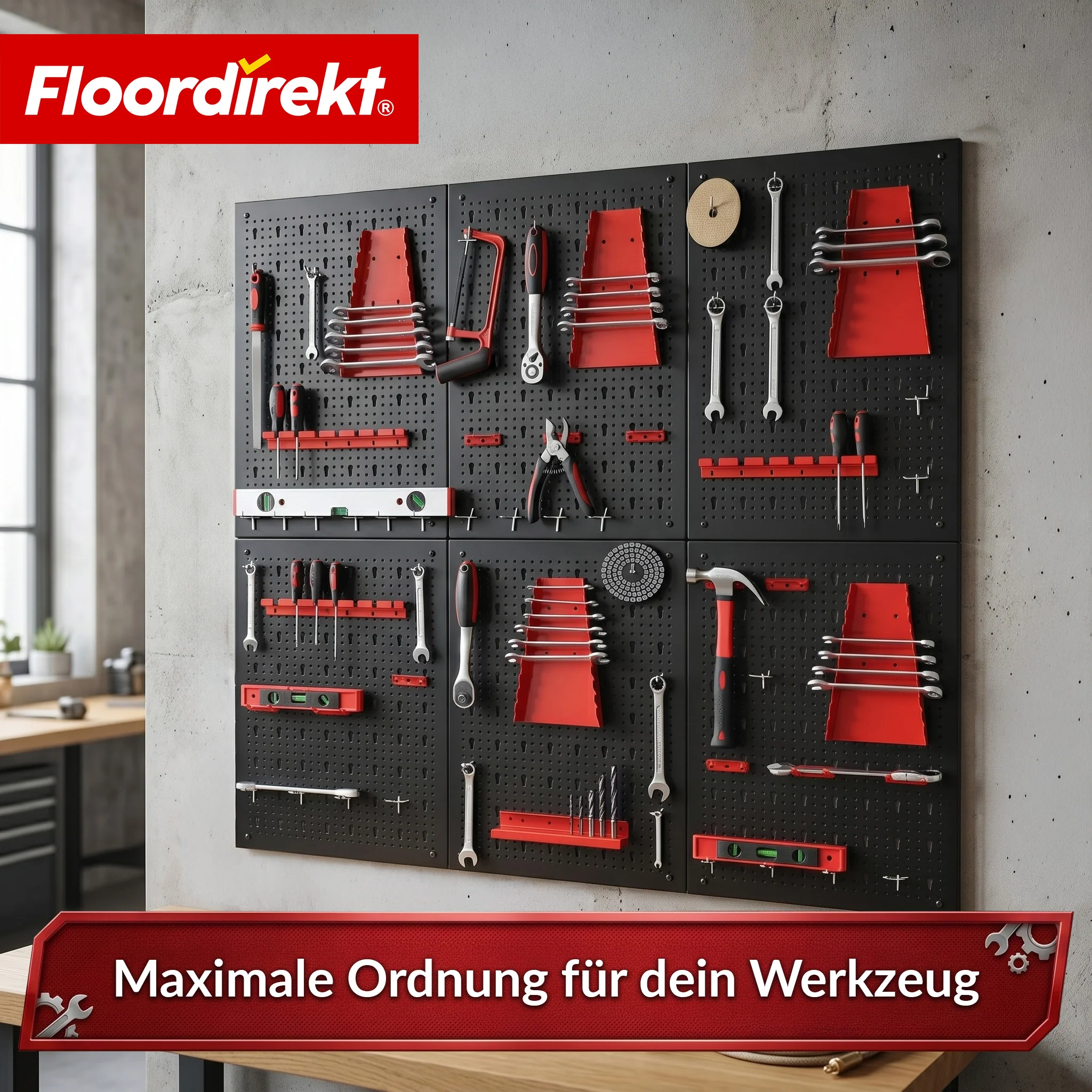 Werkzeugwand | Parker | Lochwand Set aus Metall mit Zubehör | Werkzeughalter für Werkstatt & Garage - Image 39