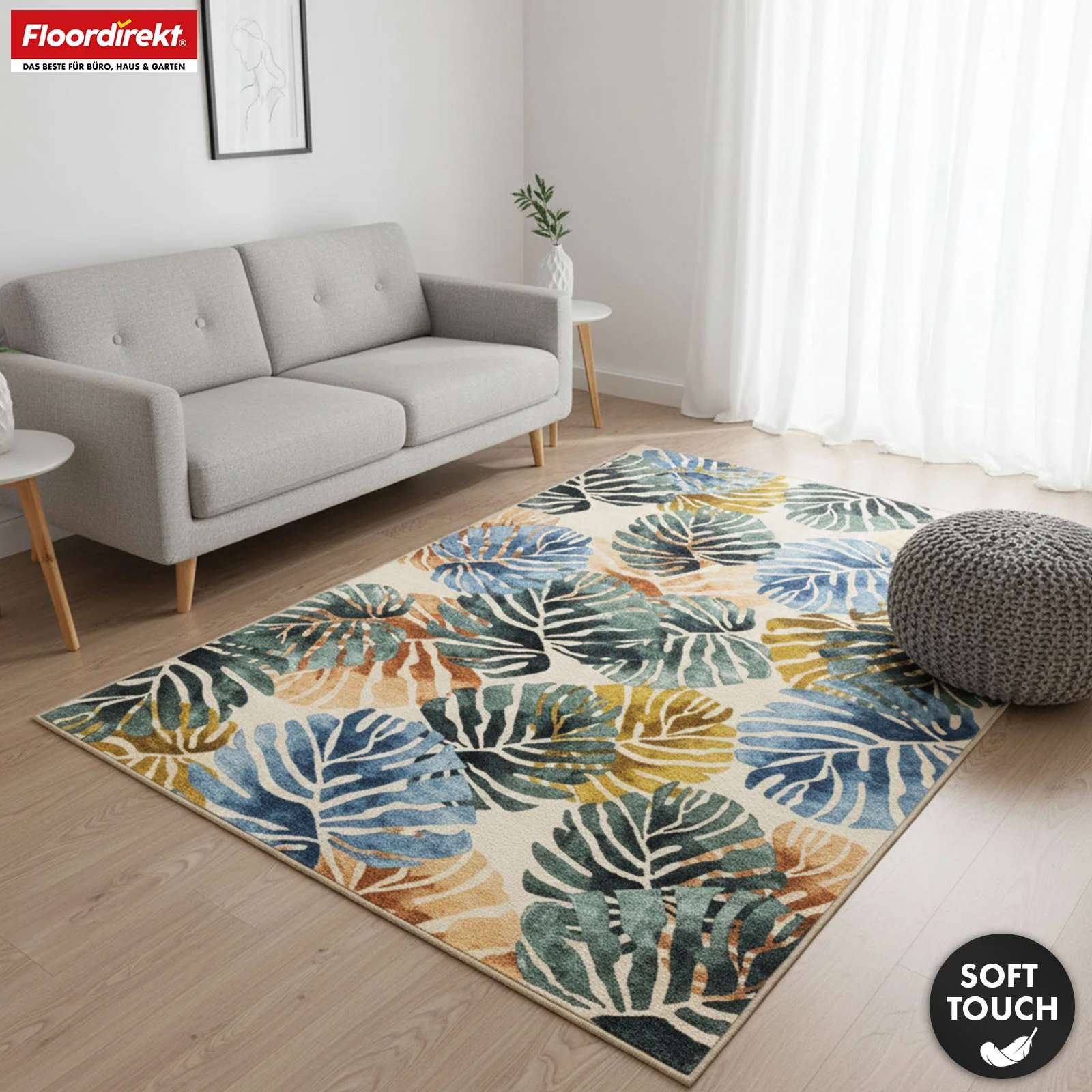 Wohnteppich | Amazonia | Moderner Teppich mit Blätterdesign | Rutschfest, strapazierfähig & pflegeleicht | Verschiedene Größen verfügbar - Image 10