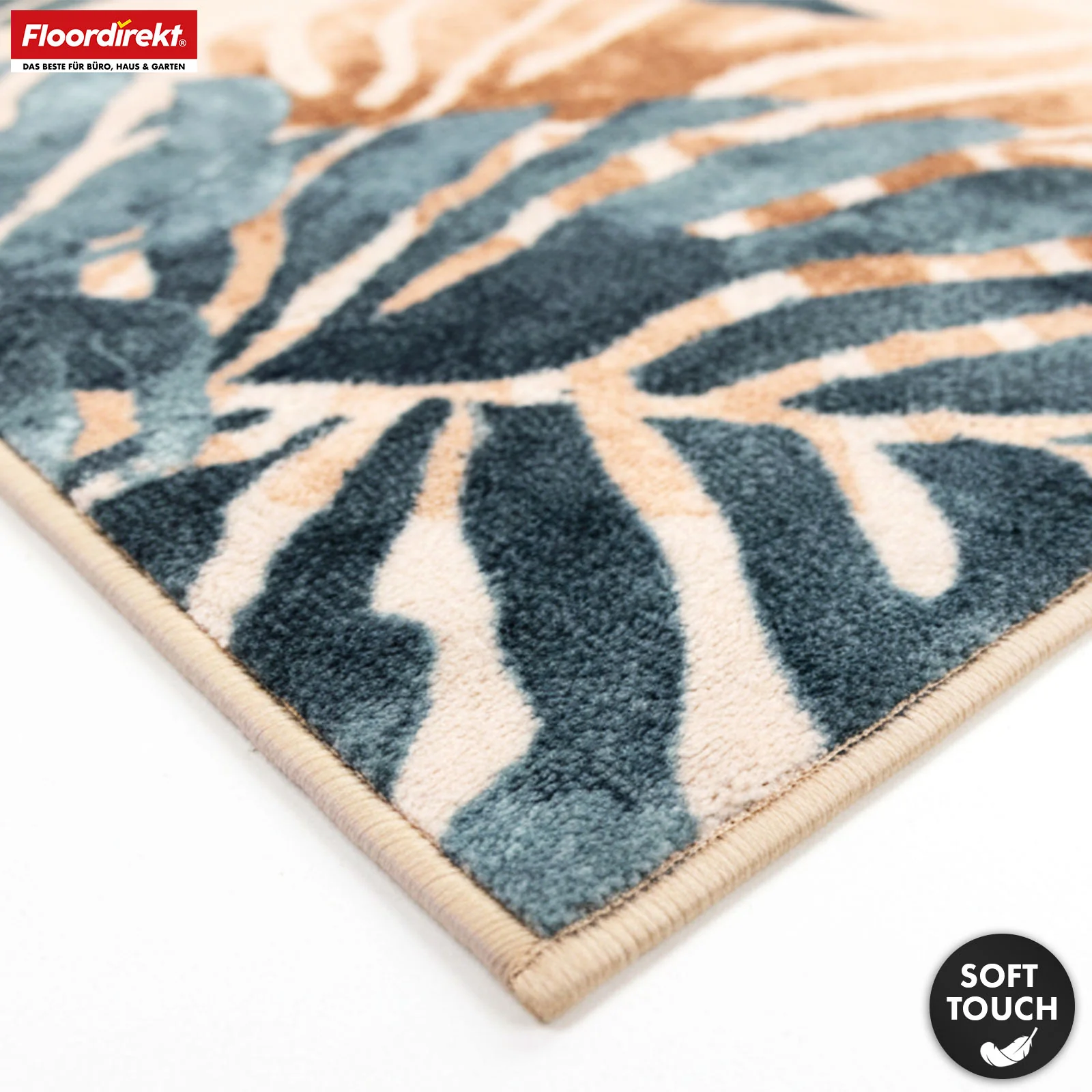 Wohnteppich | Amazonia | Moderner Teppich mit Blätterdesign | Rutschfest, strapazierfähig & pflegeleicht | Verschiedene Größen verfügbar - Image 4