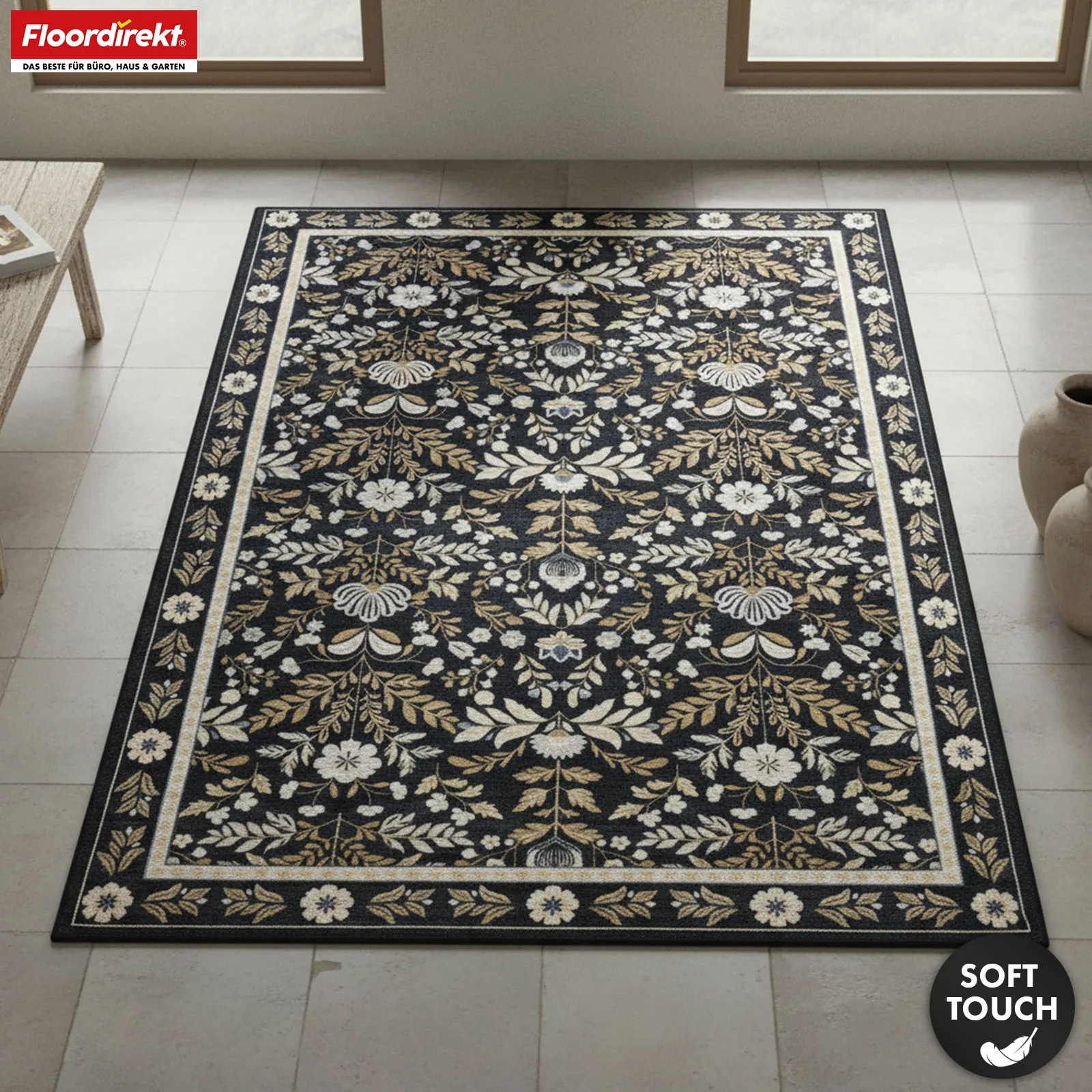 Wohnteppich | Aristo | Eleganter Teppich mit klassischem Blumen-Design | Rutschfest, langlebig & pflegeleicht | Verschiedene Größen verfügbar - Image 10