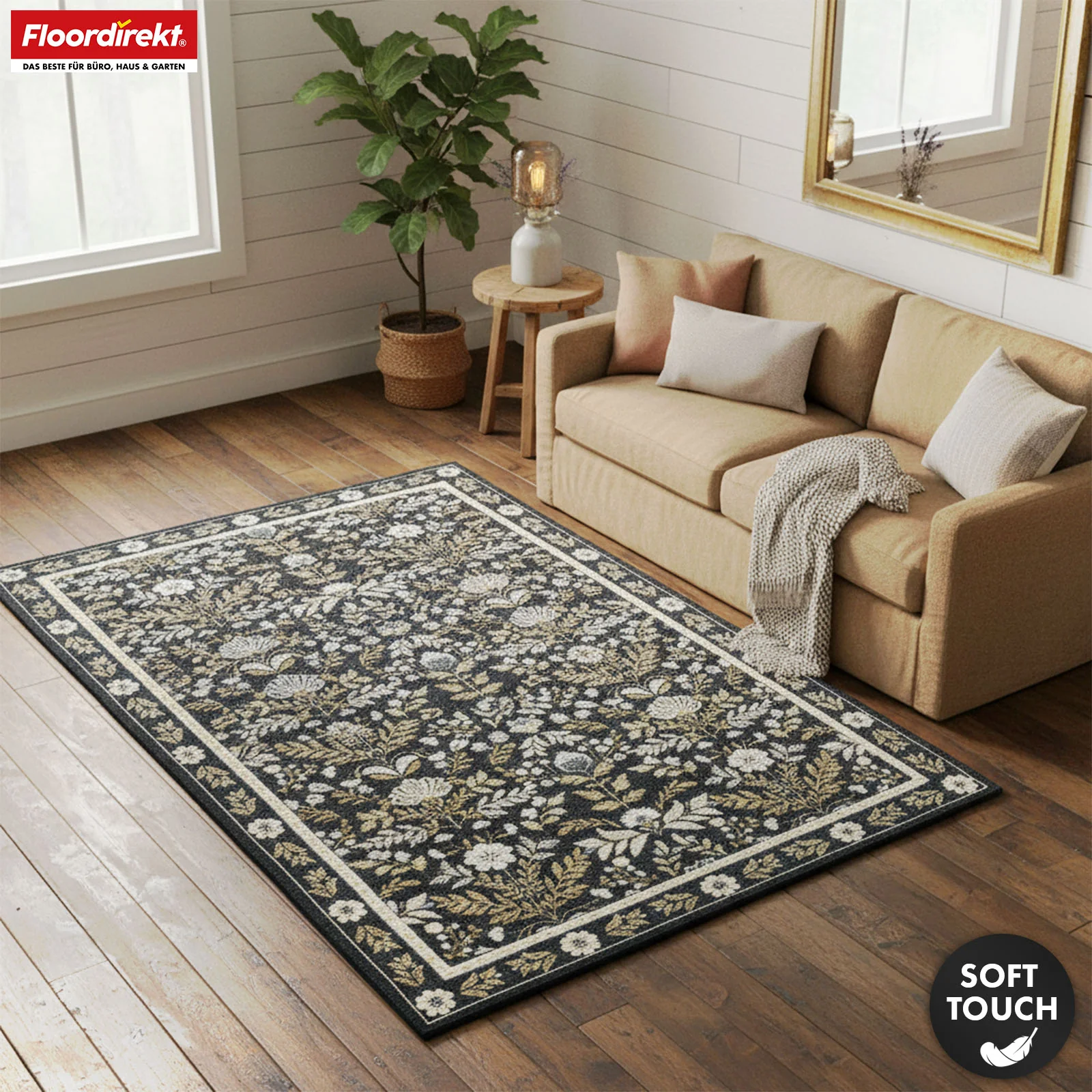 Wohnteppich | Aristo | Eleganter Teppich mit klassischem Blumen-Design | Rutschfest, langlebig & pflegeleicht | Verschiedene Größen verfügbar - Image 7