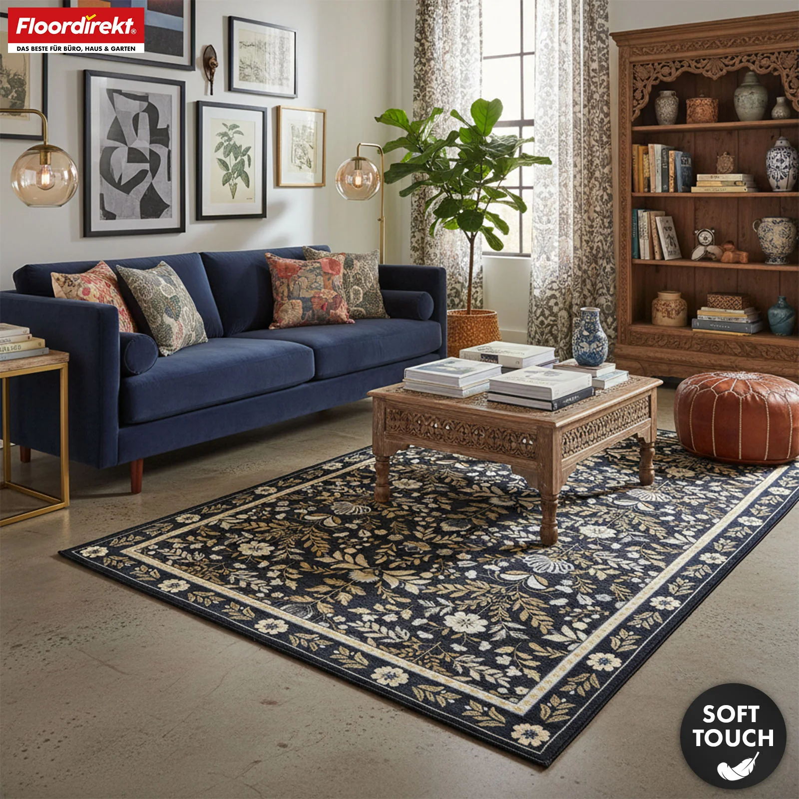 Wohnteppich | Aristo | Eleganter Teppich mit klassischem Blumen-Design | Rutschfest, langlebig & pflegeleicht | Verschiedene Größen verfügbar - Image 8
