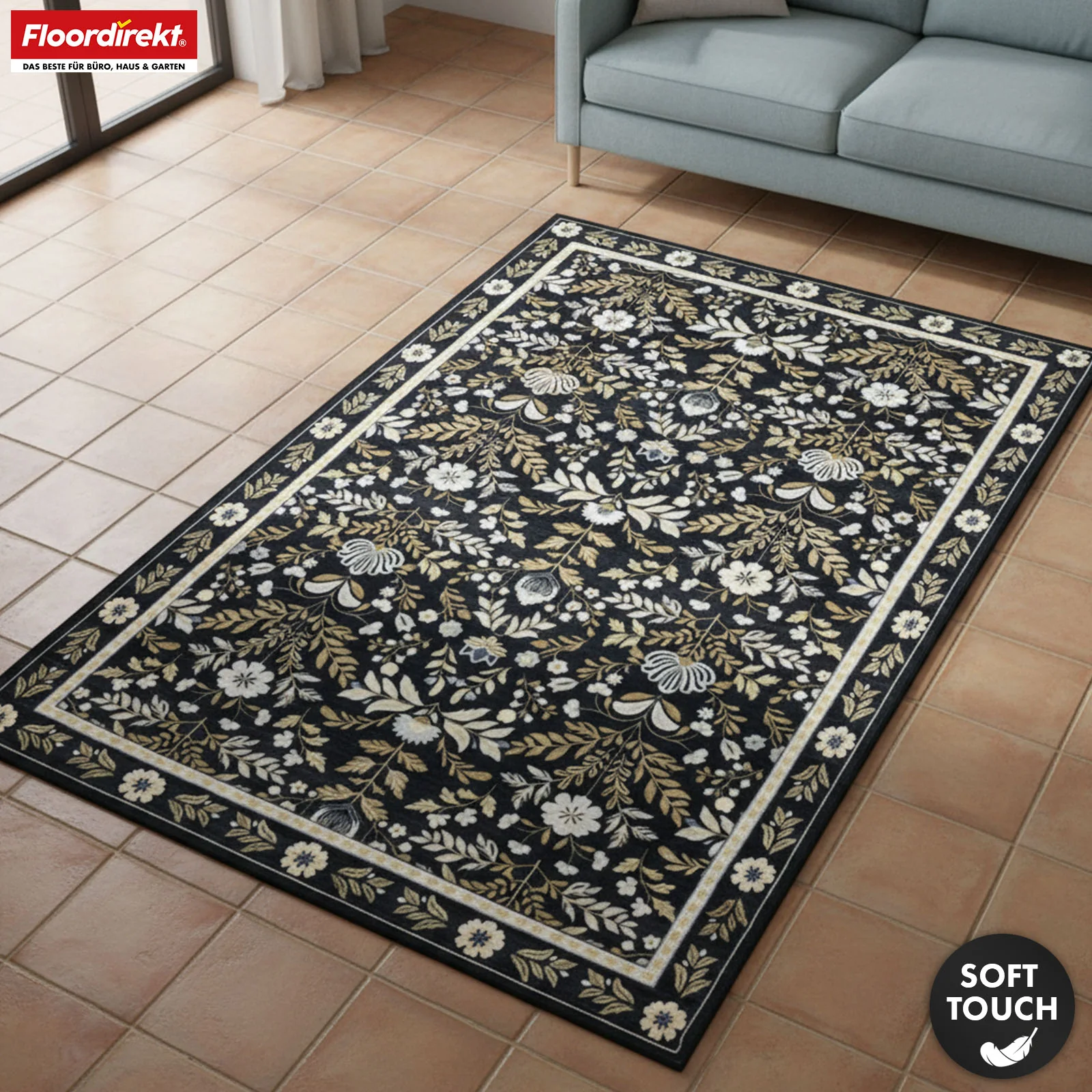 Wohnteppich | Aristo | Eleganter Teppich mit klassischem Blumen-Design | Rutschfest, langlebig & pflegeleicht | Verschiedene Größen verfügbar - Image 9