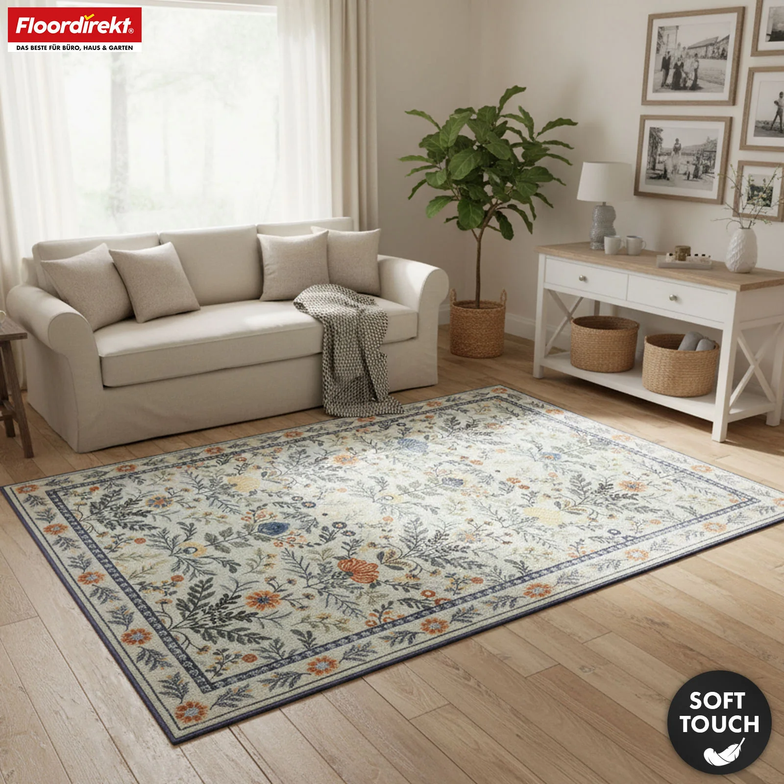 Wohnteppich | Cascada | Eleganter Teppich mit Blumen-Design in harmonischen Farben | Rutschfest, strapazierfähig & pflegeleicht | In verschiedenen Größen - Image 10